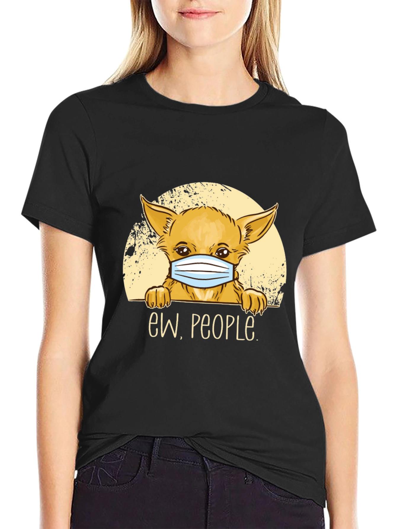 Black Ew People Dog Graphic Tee - Black view 2