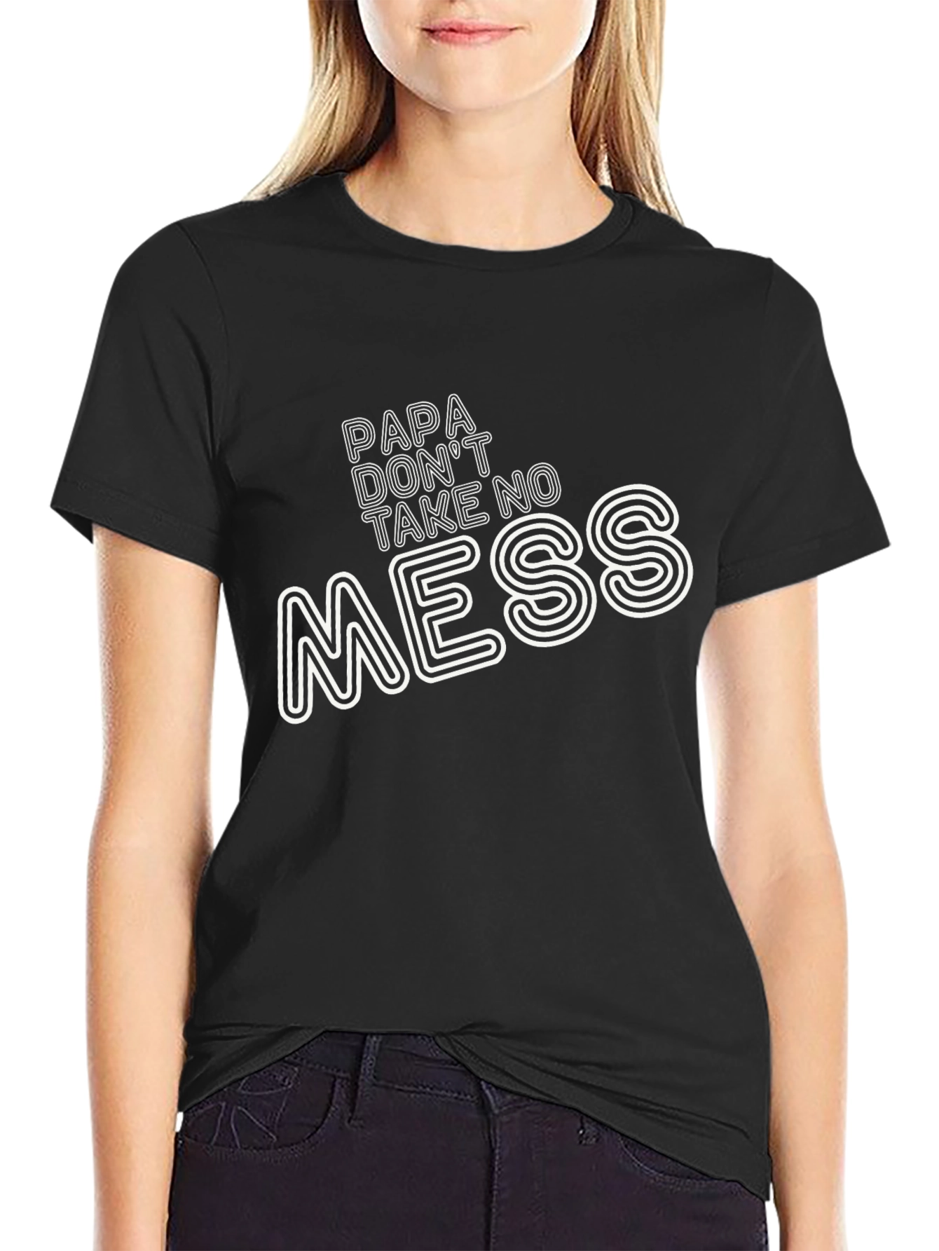 Black Papa Don't Take No Mess Graphic Tee view 2