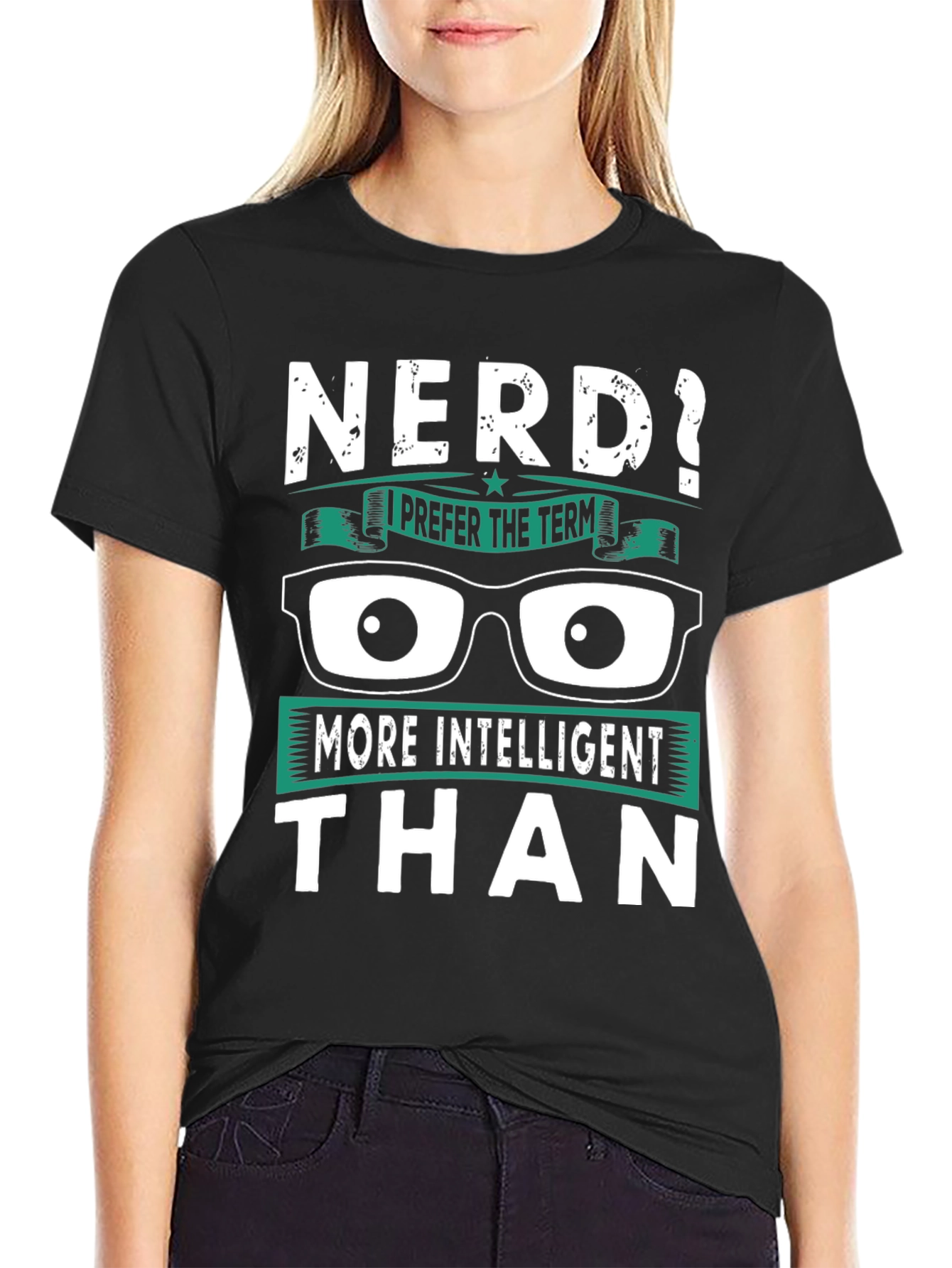 Black Nerd? Intelligent Humor T-Shirt view 2