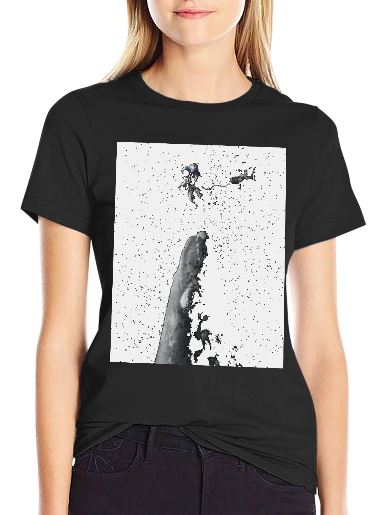 Black Astronauts in Space Black Tee view 2