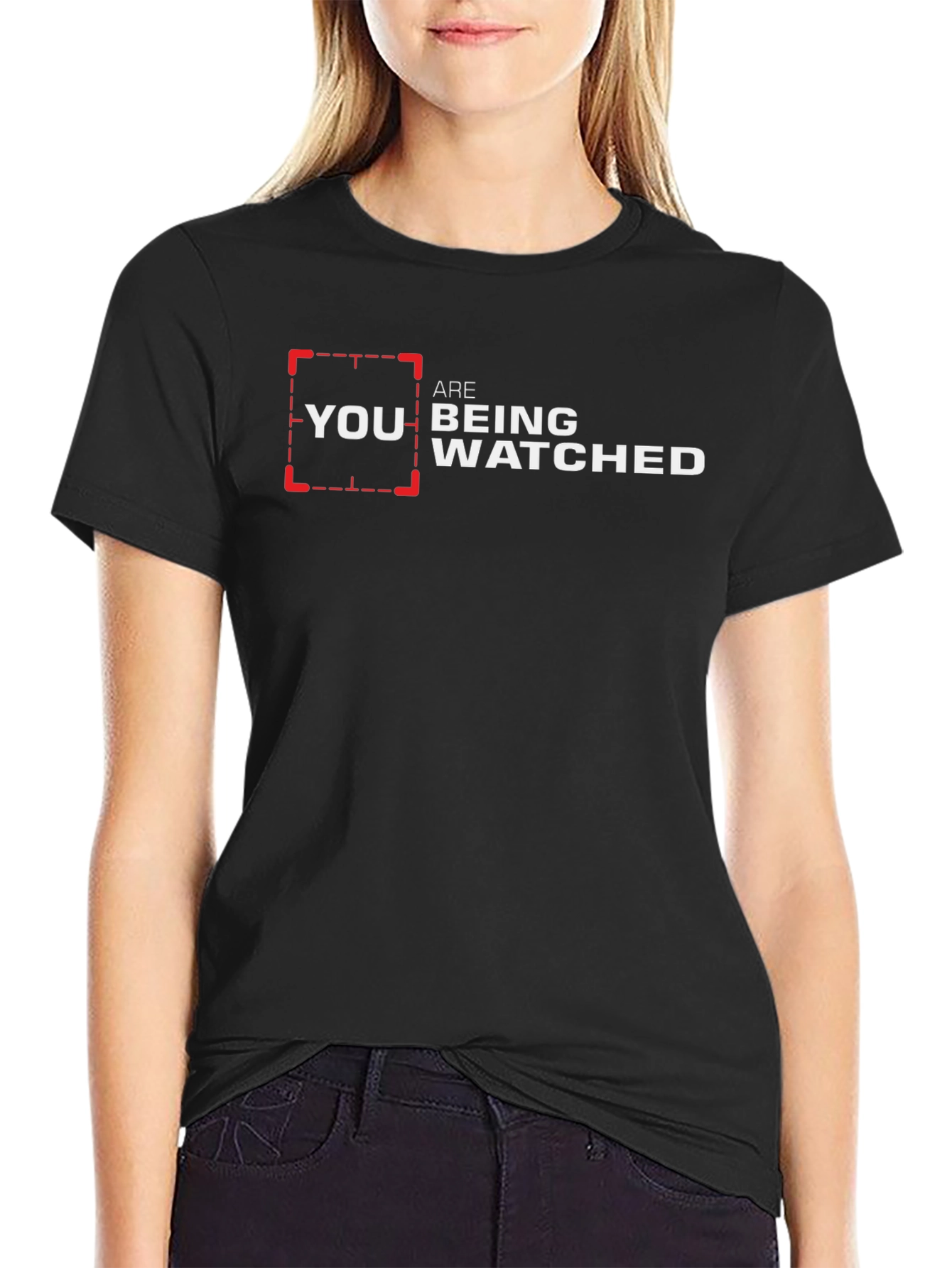 Black You Are Being Watched Graphic Tee view 2
