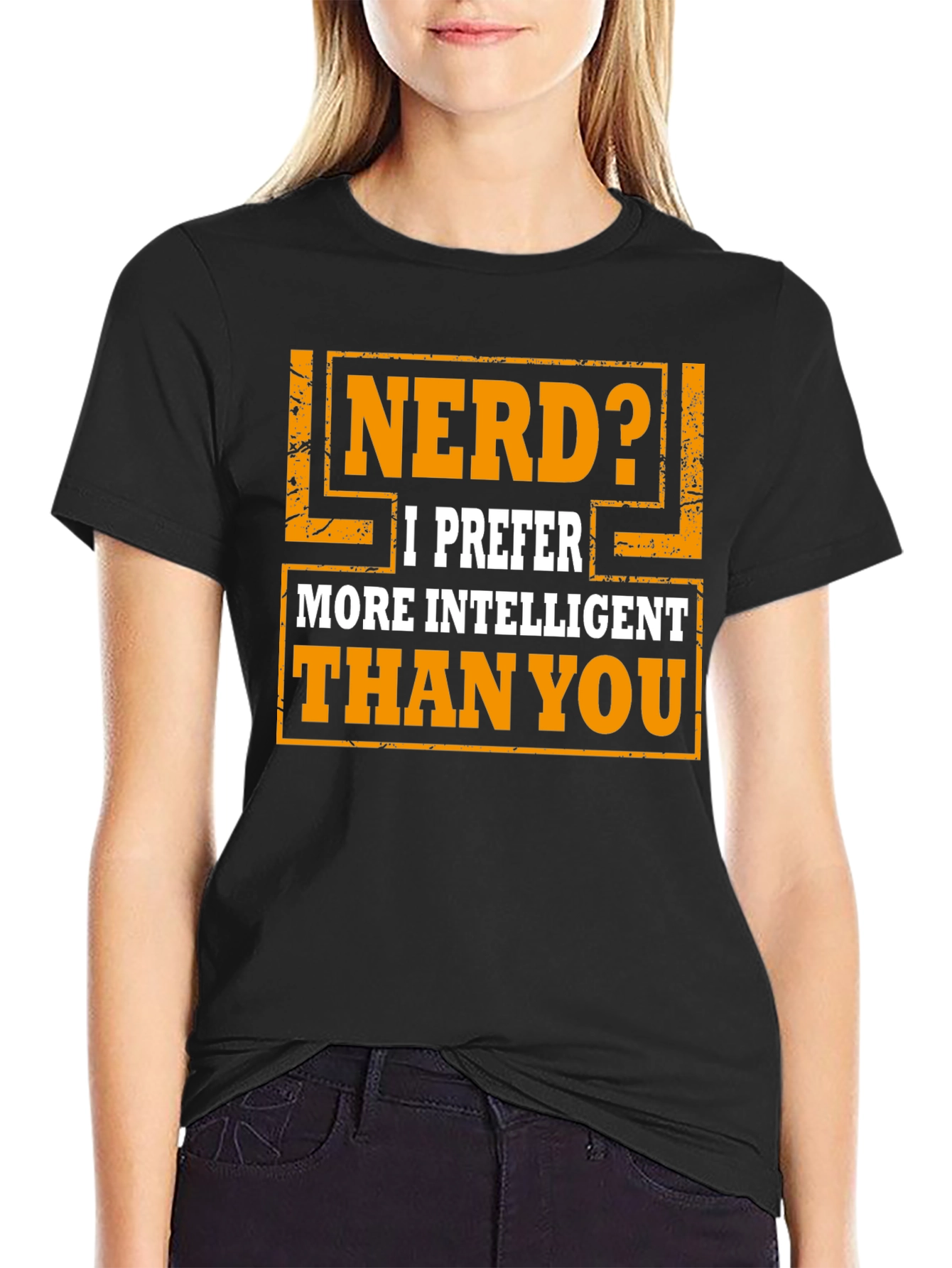 Black Nerd? Intelligent T-Shirt - Funny Graphic Tee view 2