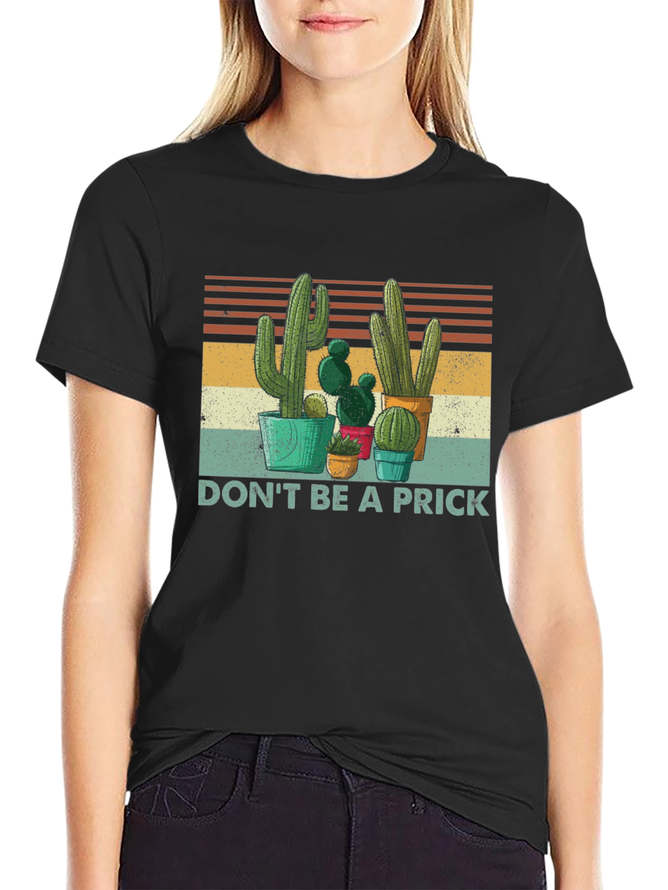 Black Cactus Graphic Tee - Don't Be A Prick T-Shirt view 2