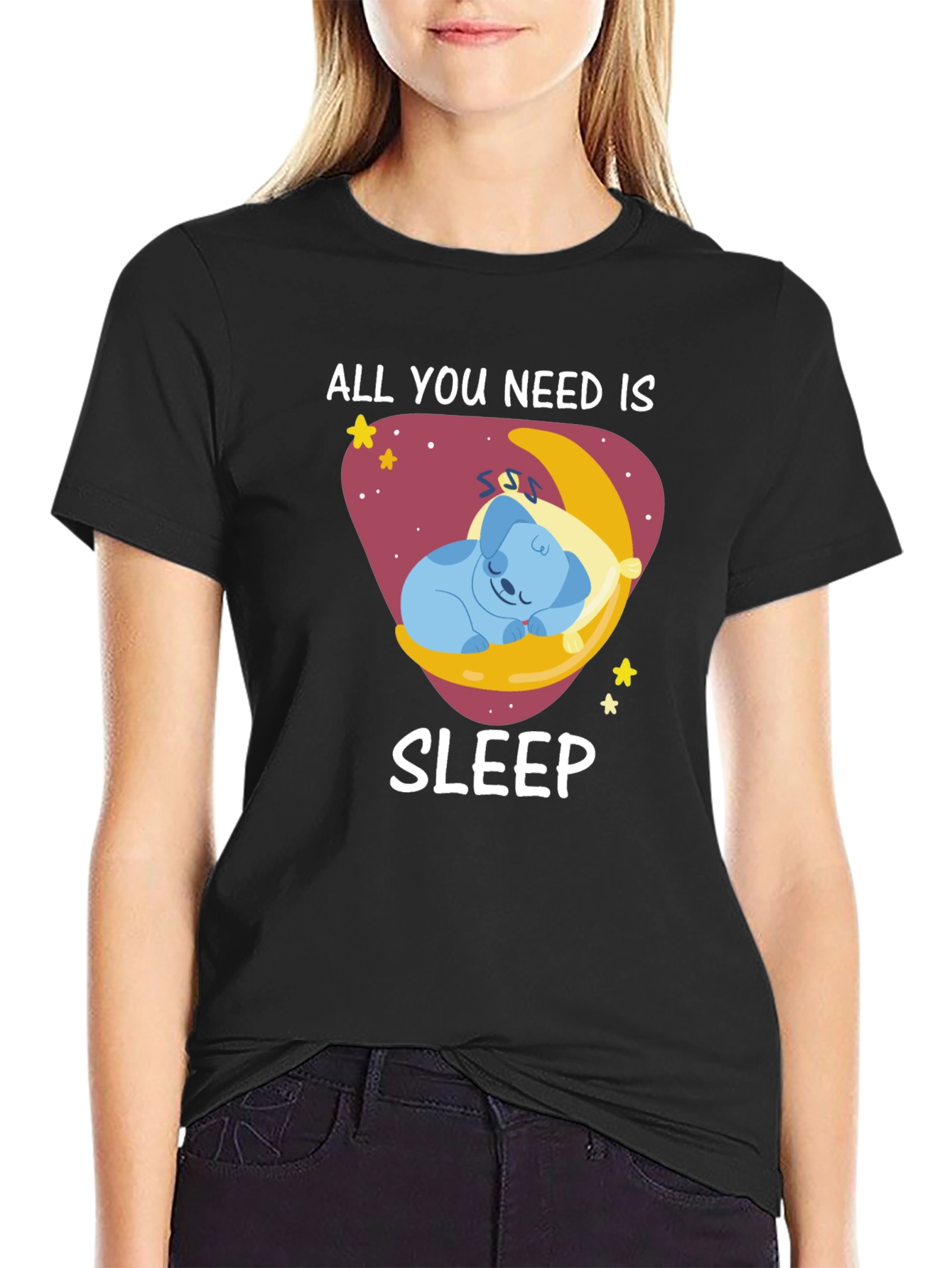 Black All You Need Is Sleep T-Shirt view 2