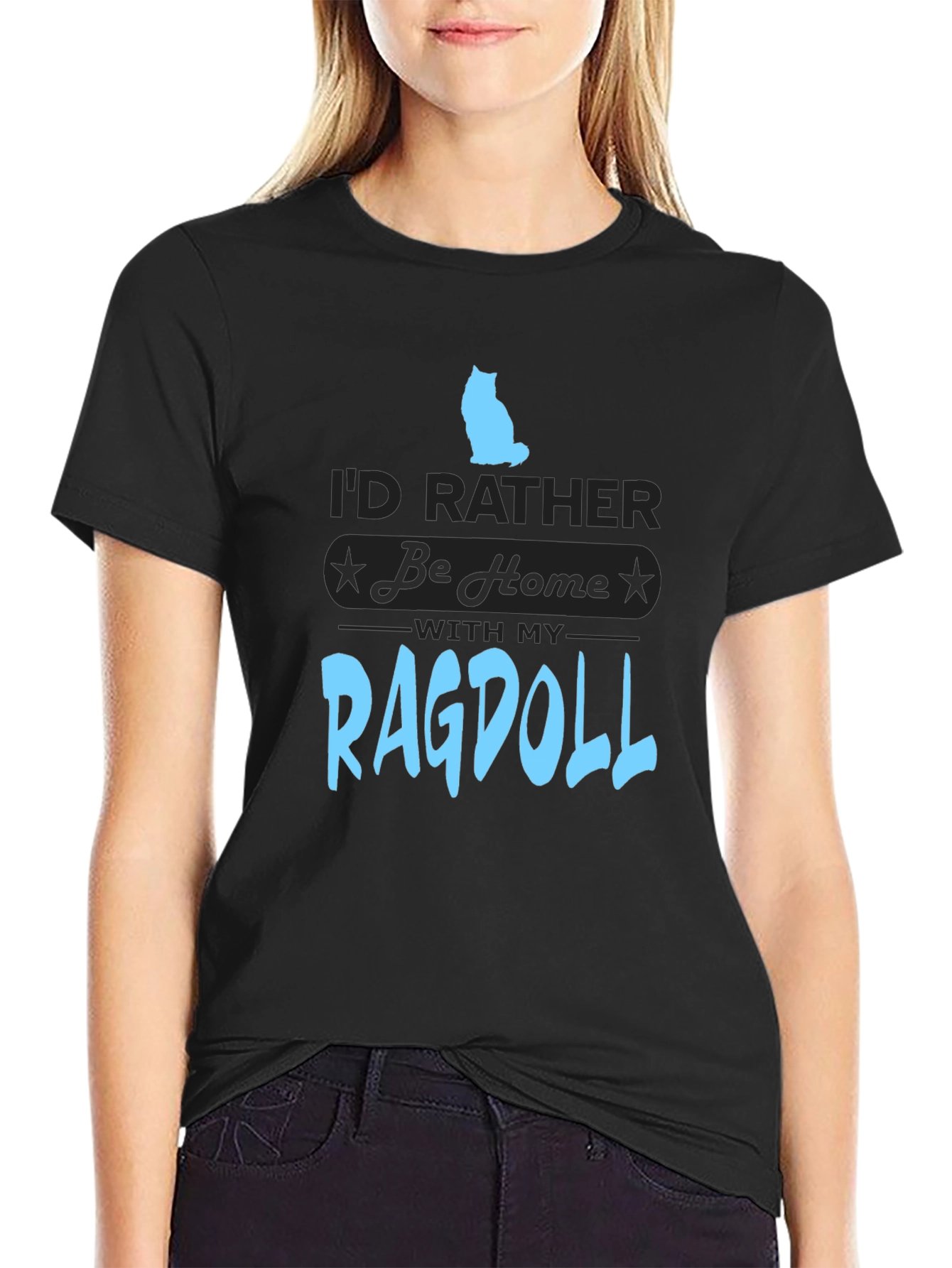 Black Ragdoll Cat Lover T-Shirt view 2