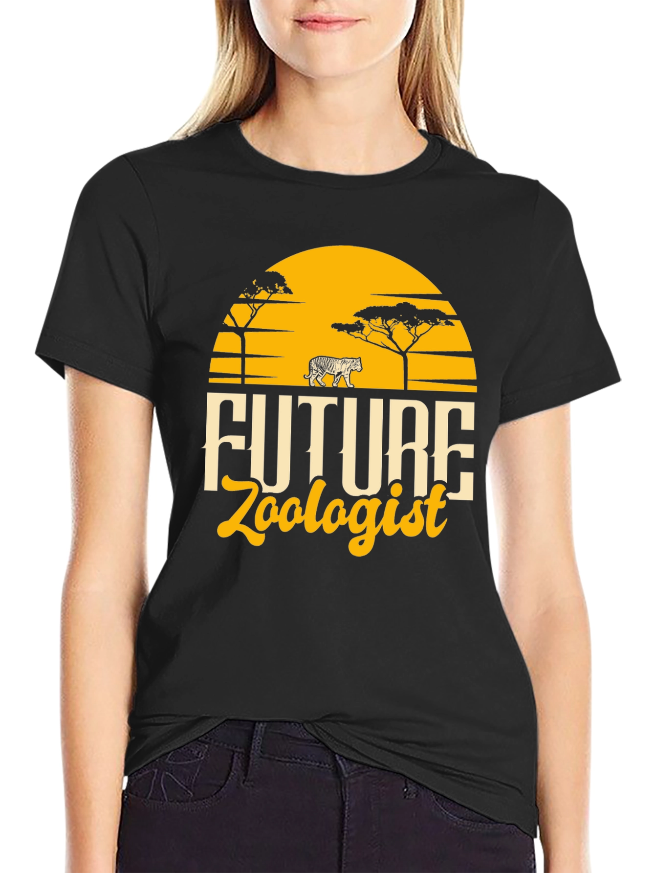 Black Future Zoologist Black Graphic T-Shirt view 2