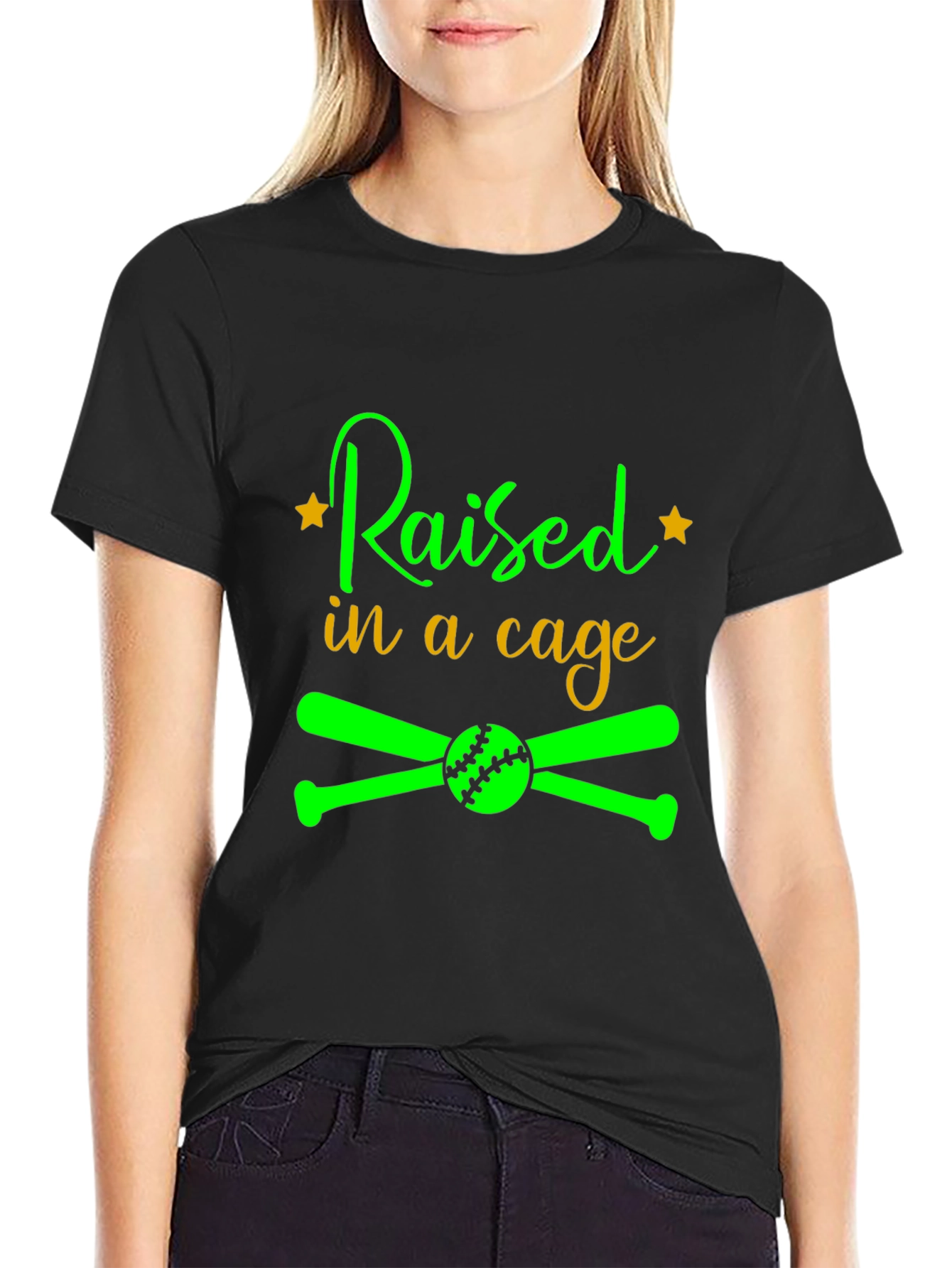 Raised in a Cage Baseball T-Shirt - 2