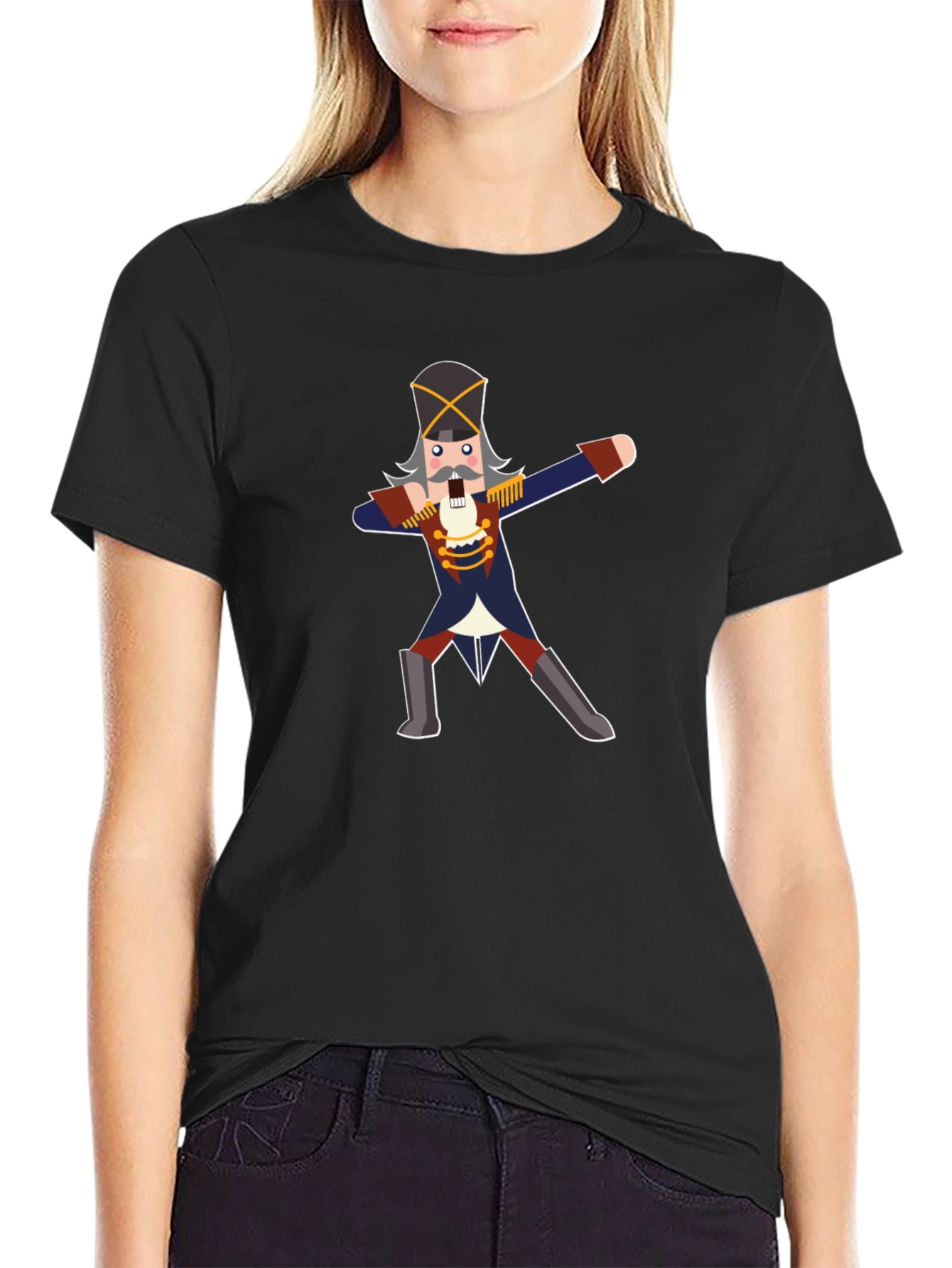 Black Nutcracker Dabbing Graphic T-Shirt view 2