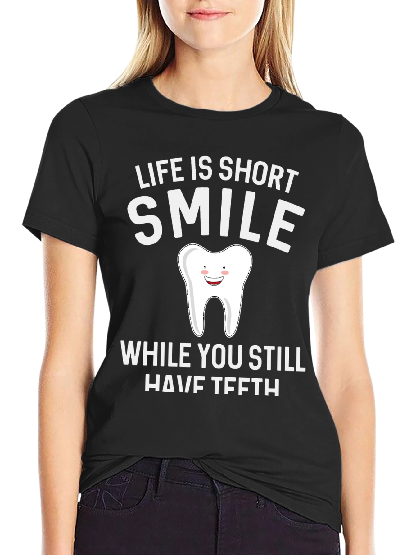 Black Life is Short Smile T-Shirt view 2