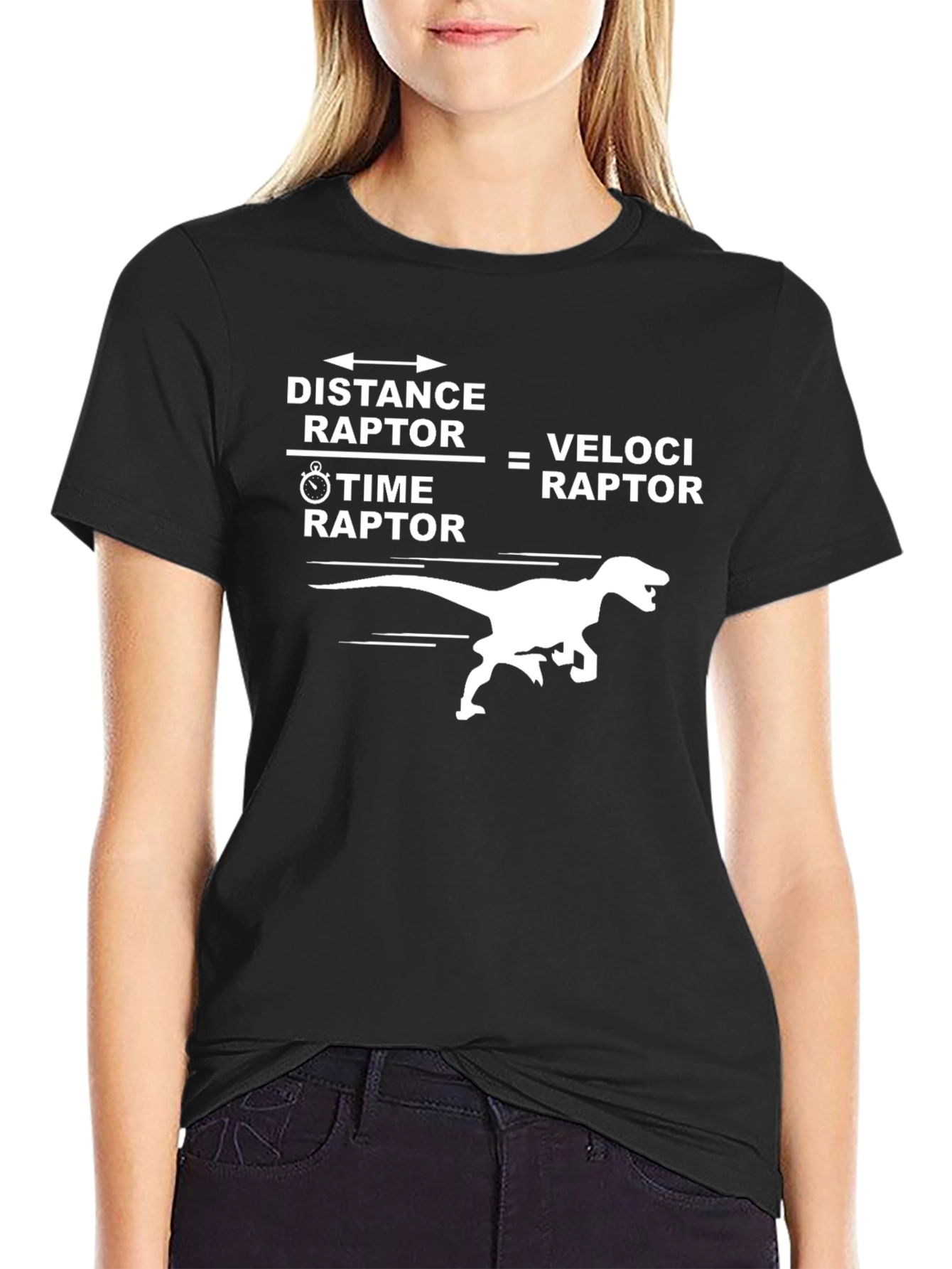 Black Distance Raptor Velociraptor T-Shirt view 2