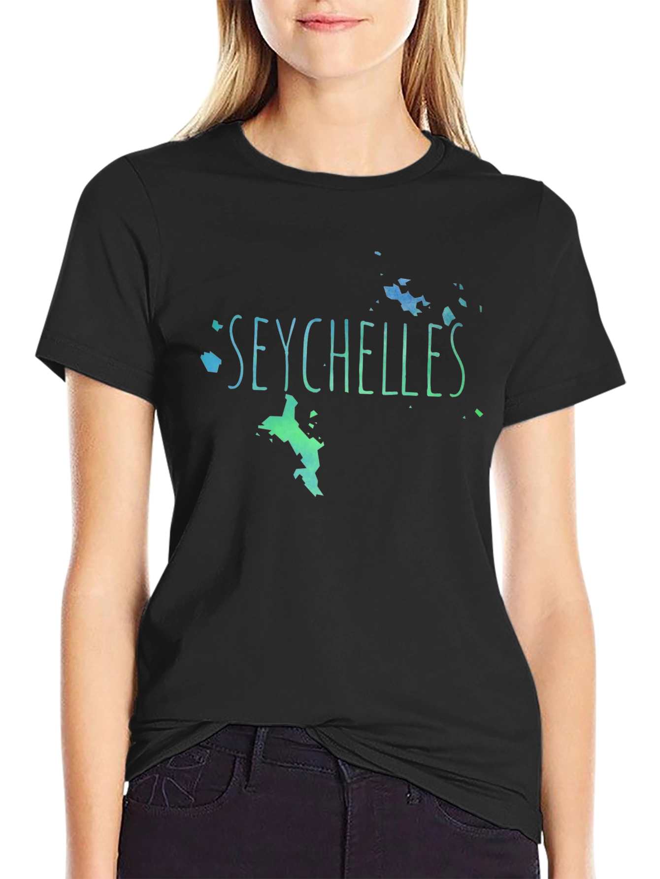 Black Seychelles Graphic Print Men's T-Shirt view 2