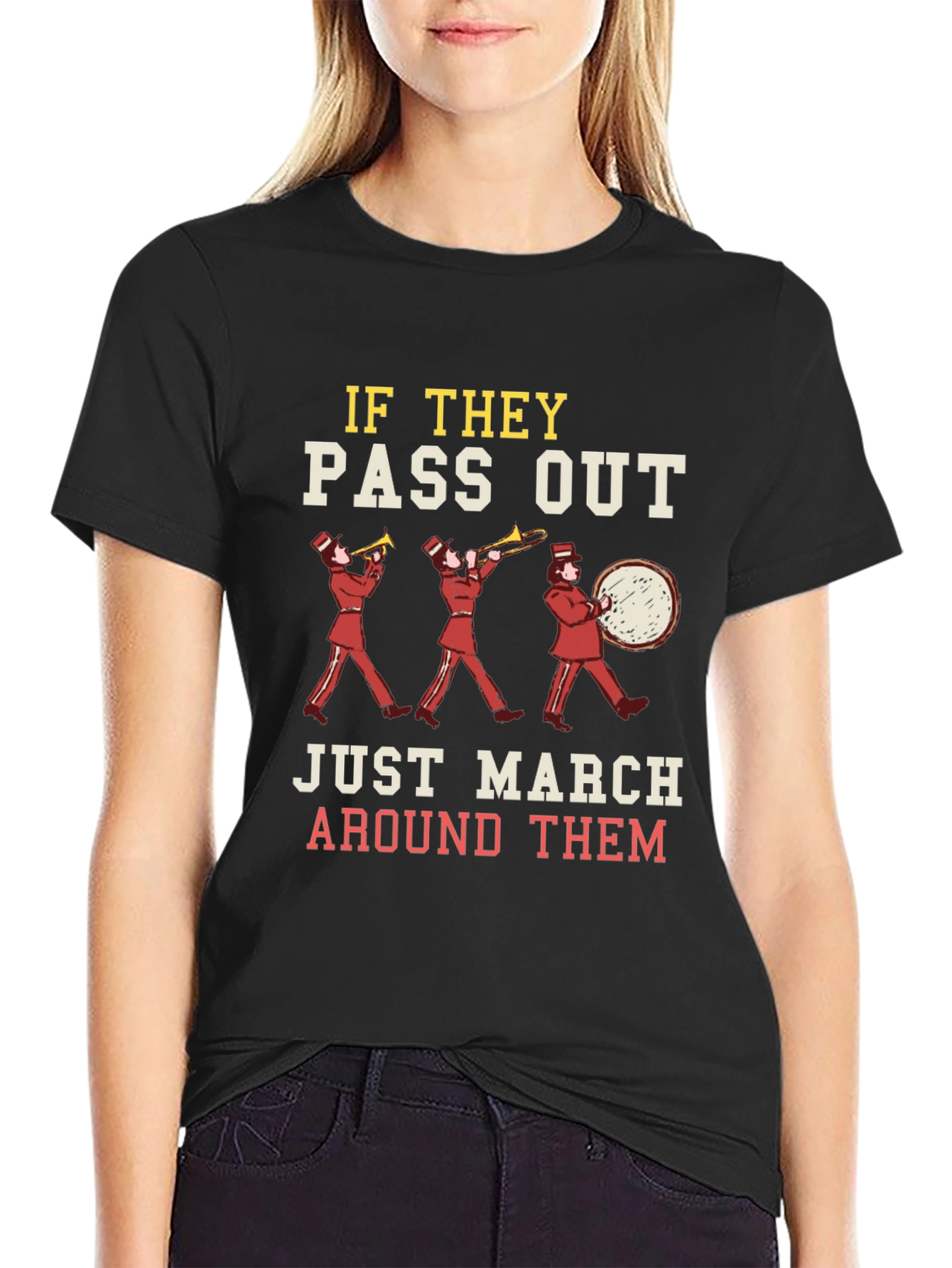 Black Marching Band Humor T-Shirt view 2