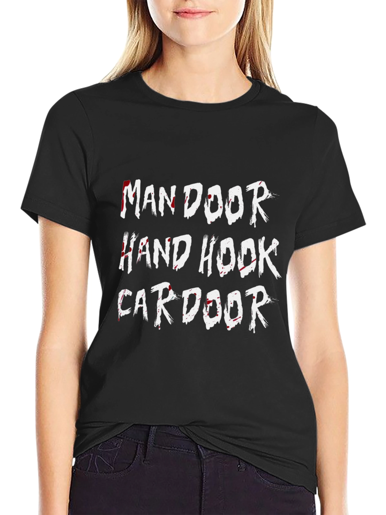 Black Man Door Hand Hook Car Door T-Shirt view 2