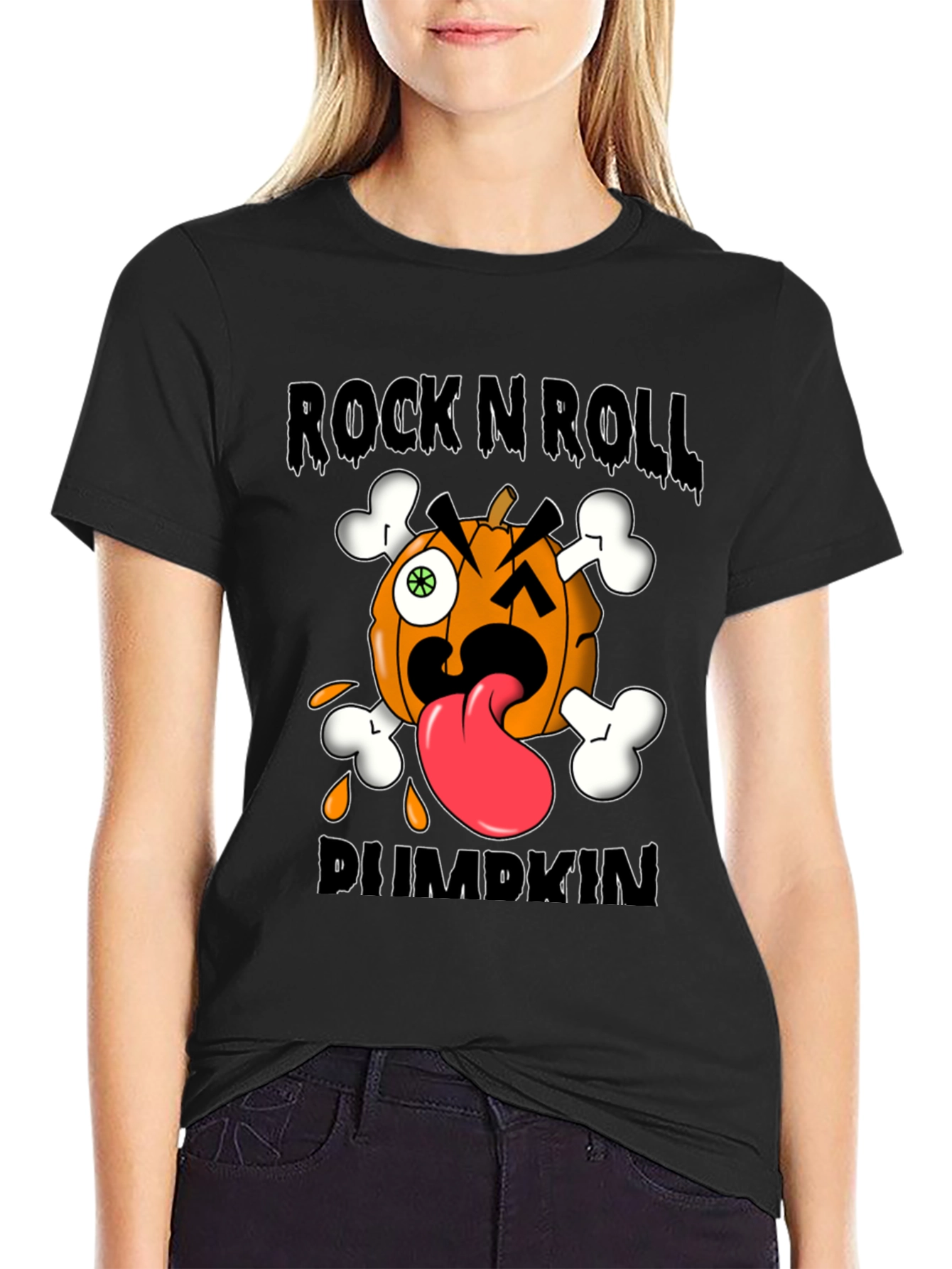 Black Rock N Roll Pumpkin Graphic Tee view 2