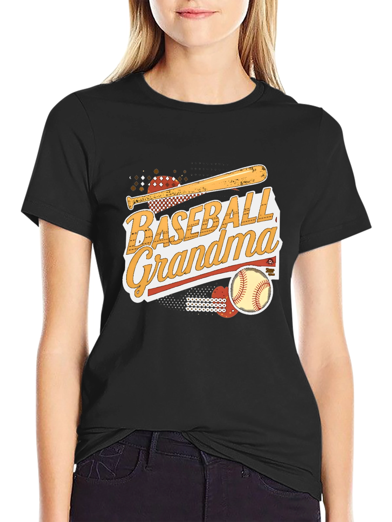 Black Baseball Grandma T-Shirt, Baseball Lover Tee view 2