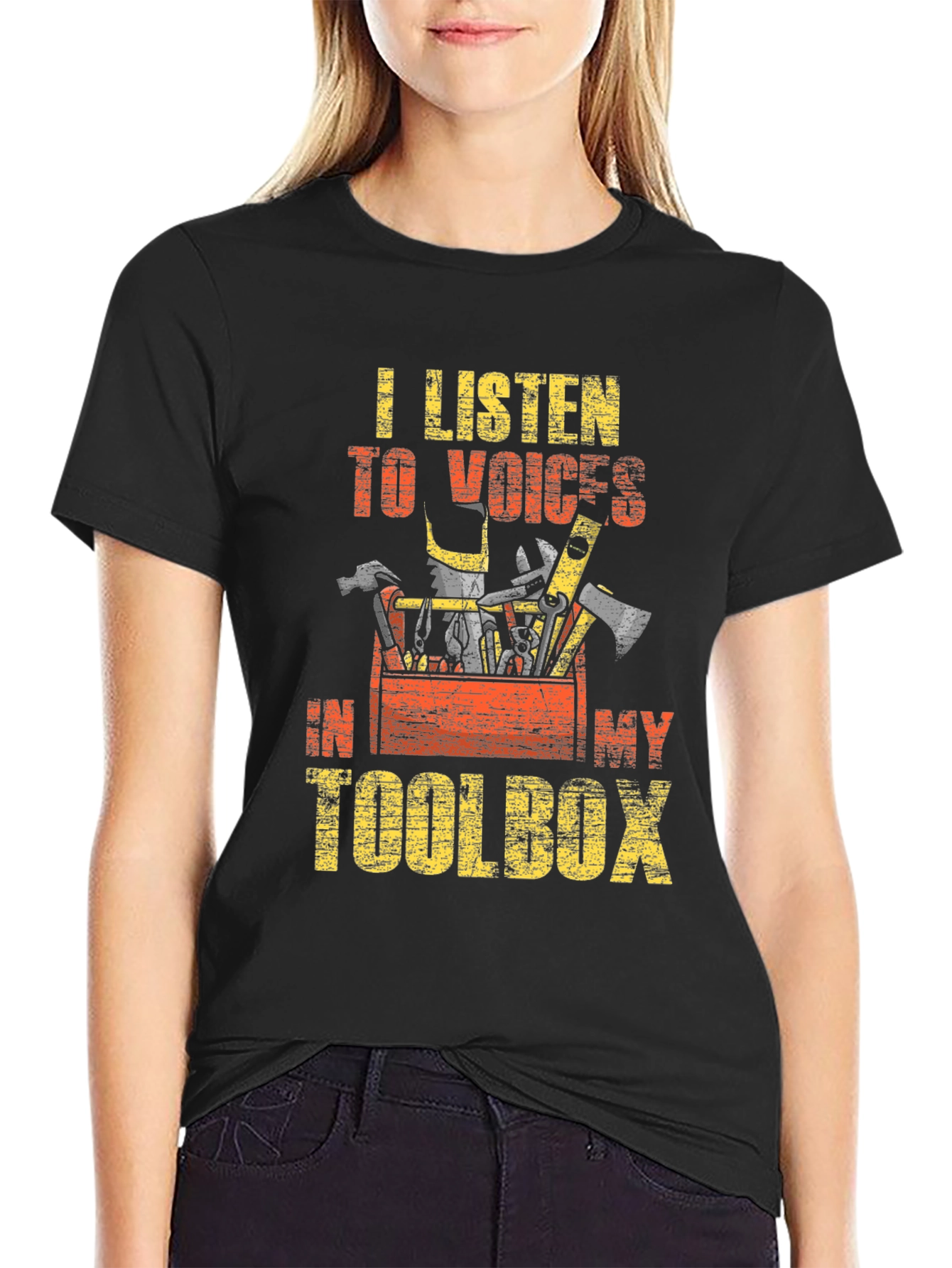 Black Toolbox Voices Men's Black Graphic T-Shirt view 2