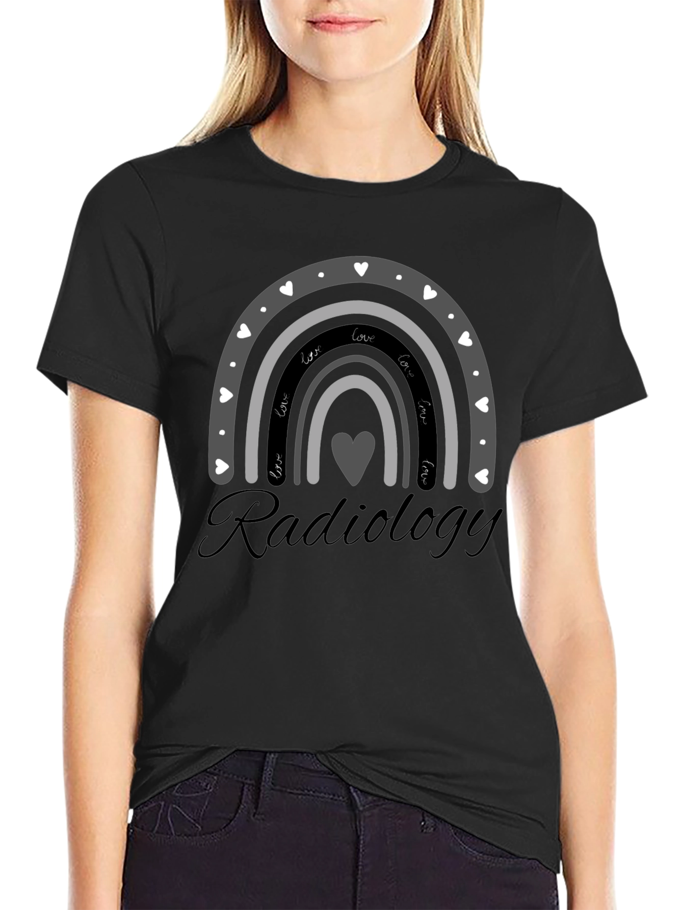 Black Radiology Love Rainbow Graphic T-Shirt view 2