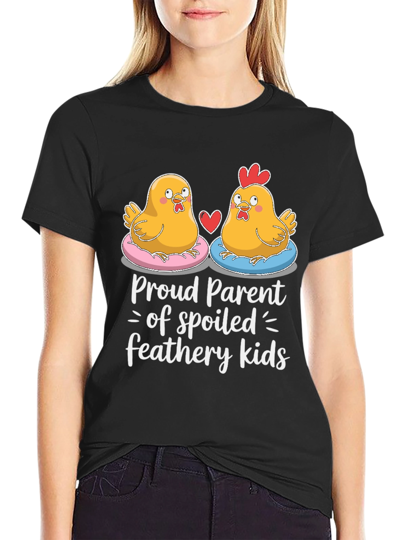 Black Proud Parent Chicken Graphic Tee view 2