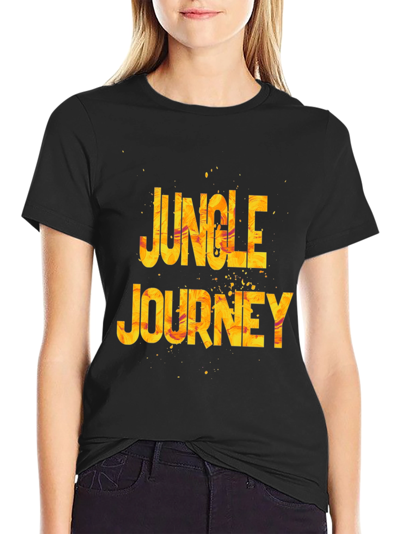 Black Jungle Journey Graphic Tee - Black view 2