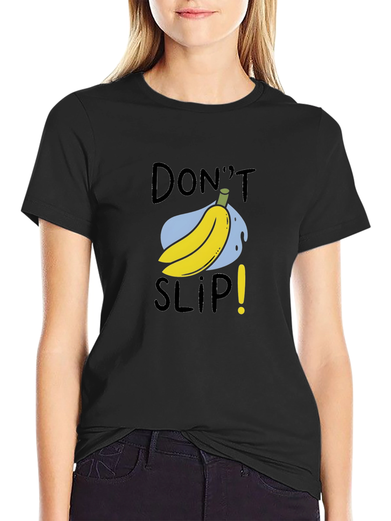 Black Don't Slip Banana Humor Tee view 2
