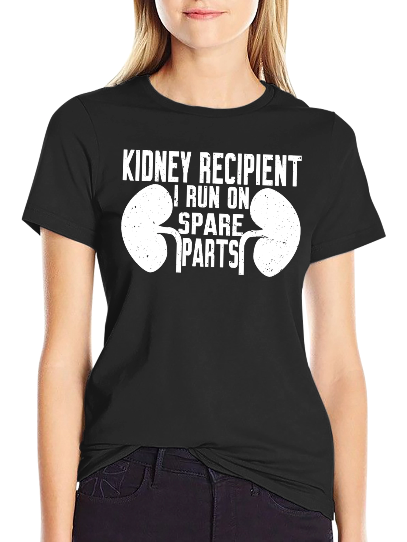 Black Kidney Recipient 'Spare Parts' Graphic T-Shirt view 2