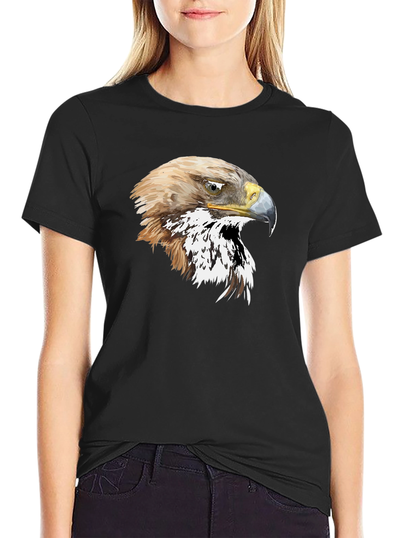 Black Eagle Graphic T-Shirt - Black Cotton Tee view 2