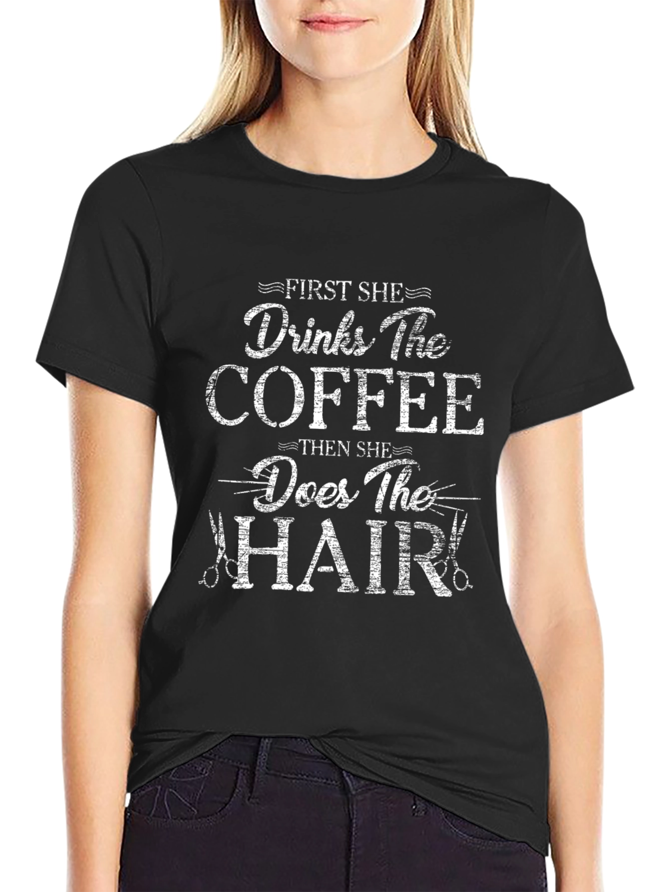 Black Coffee and Hair Stylist Graphic Tee view 2