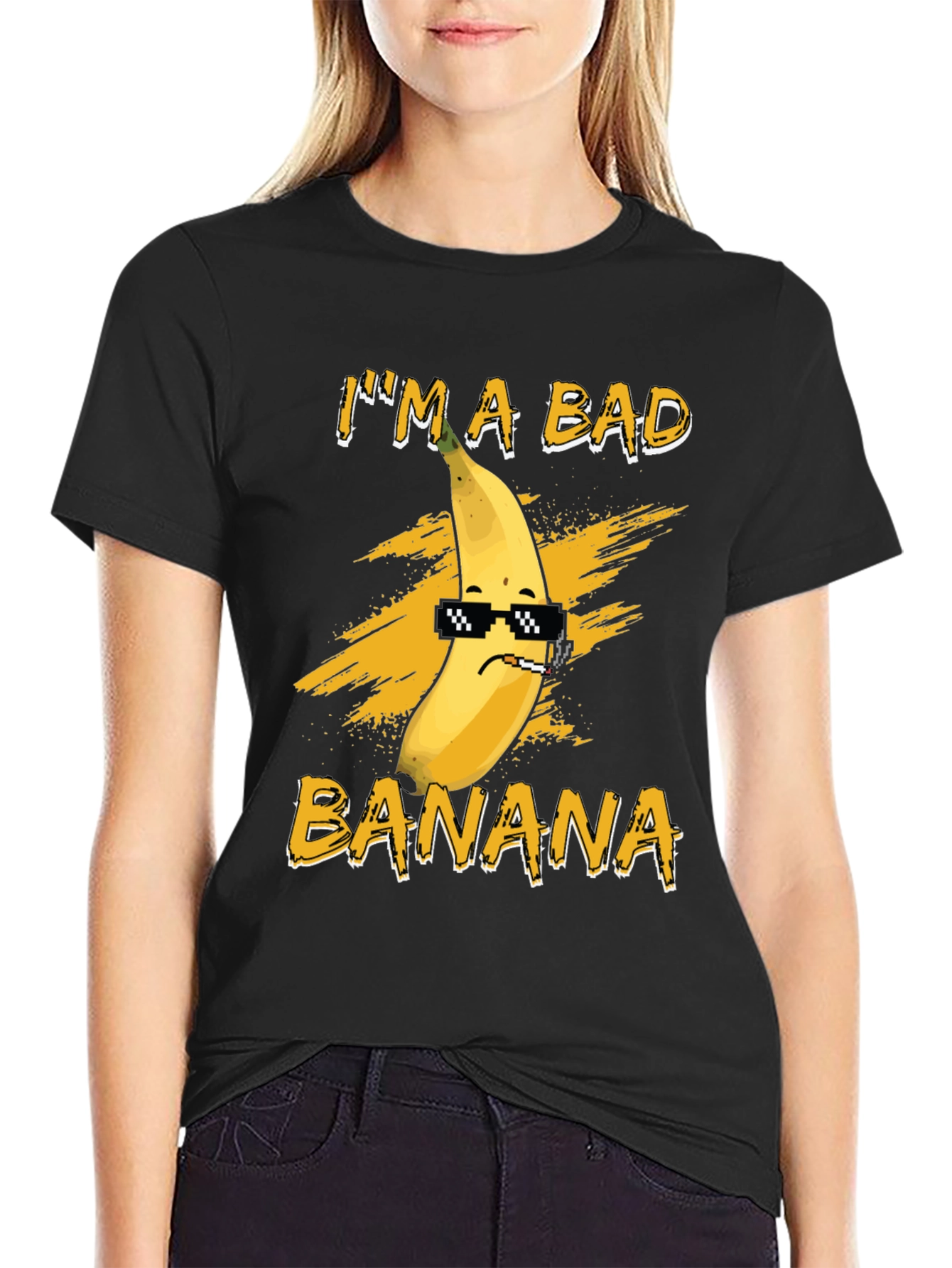 Black I'm A Bad Banana T-Shirt view 2