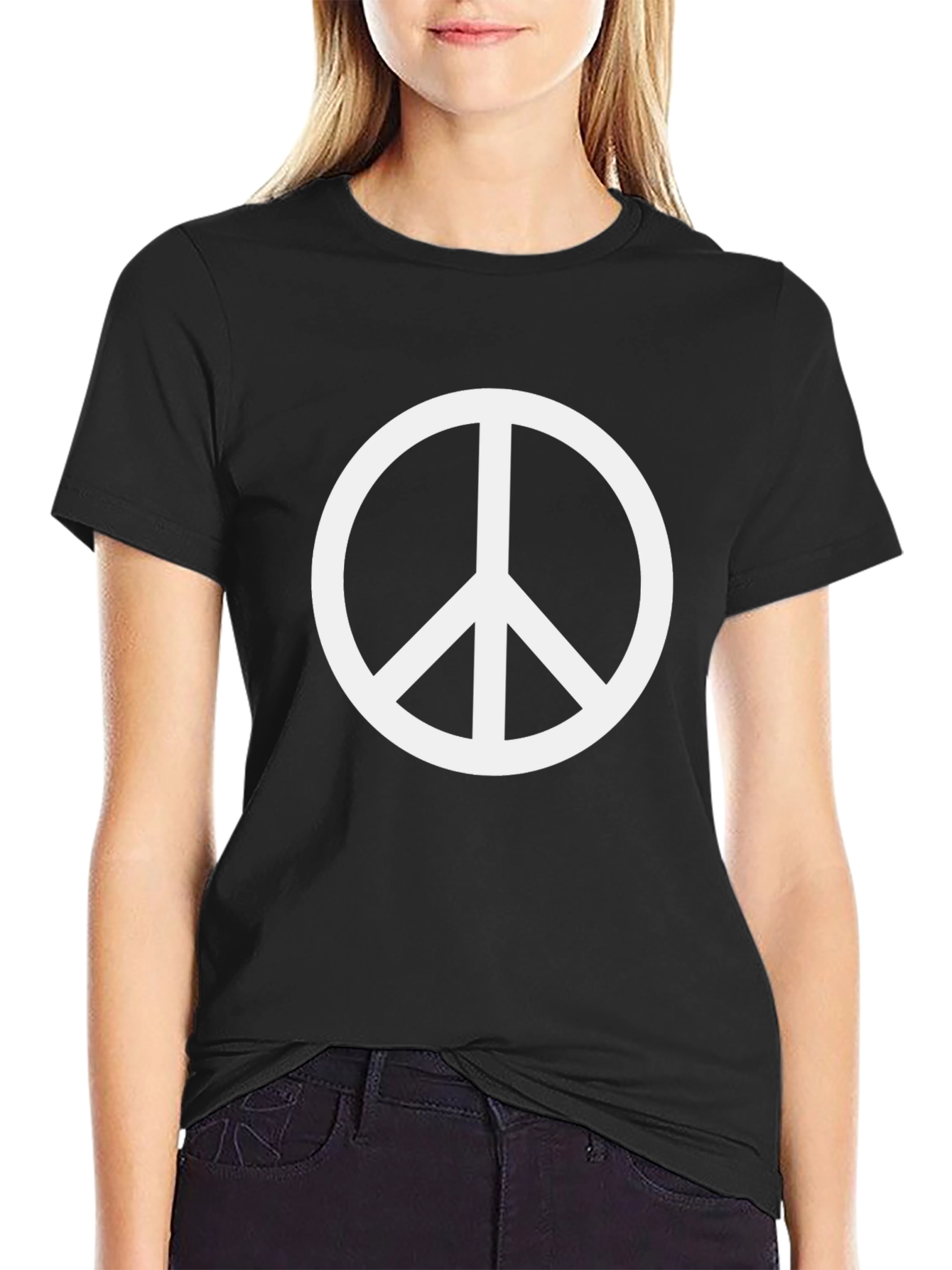 Black Peace Sign T-Shirt - Mens Graphic Tee view 2