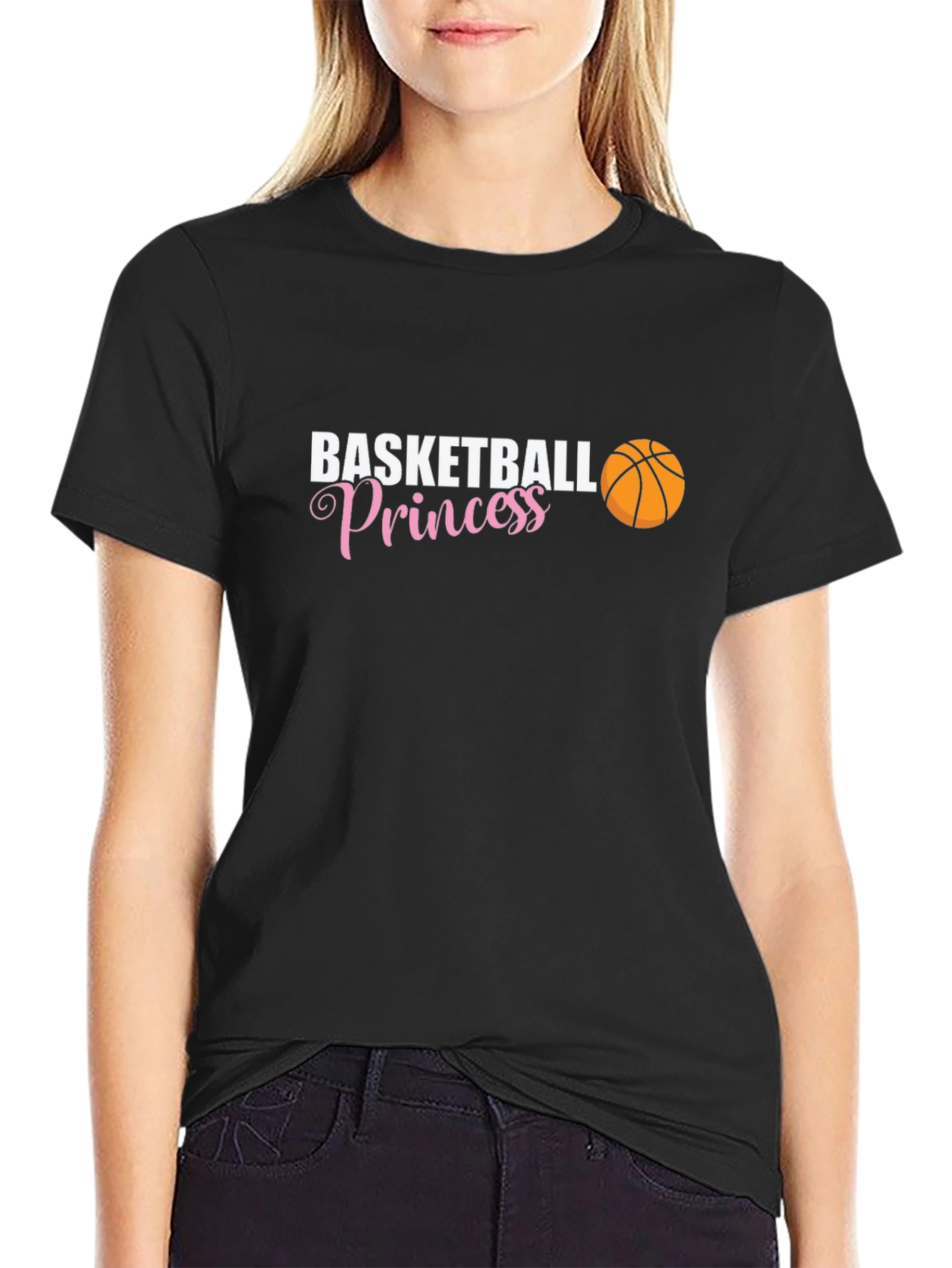 Black Basketball Princess Graphic Tee view 2