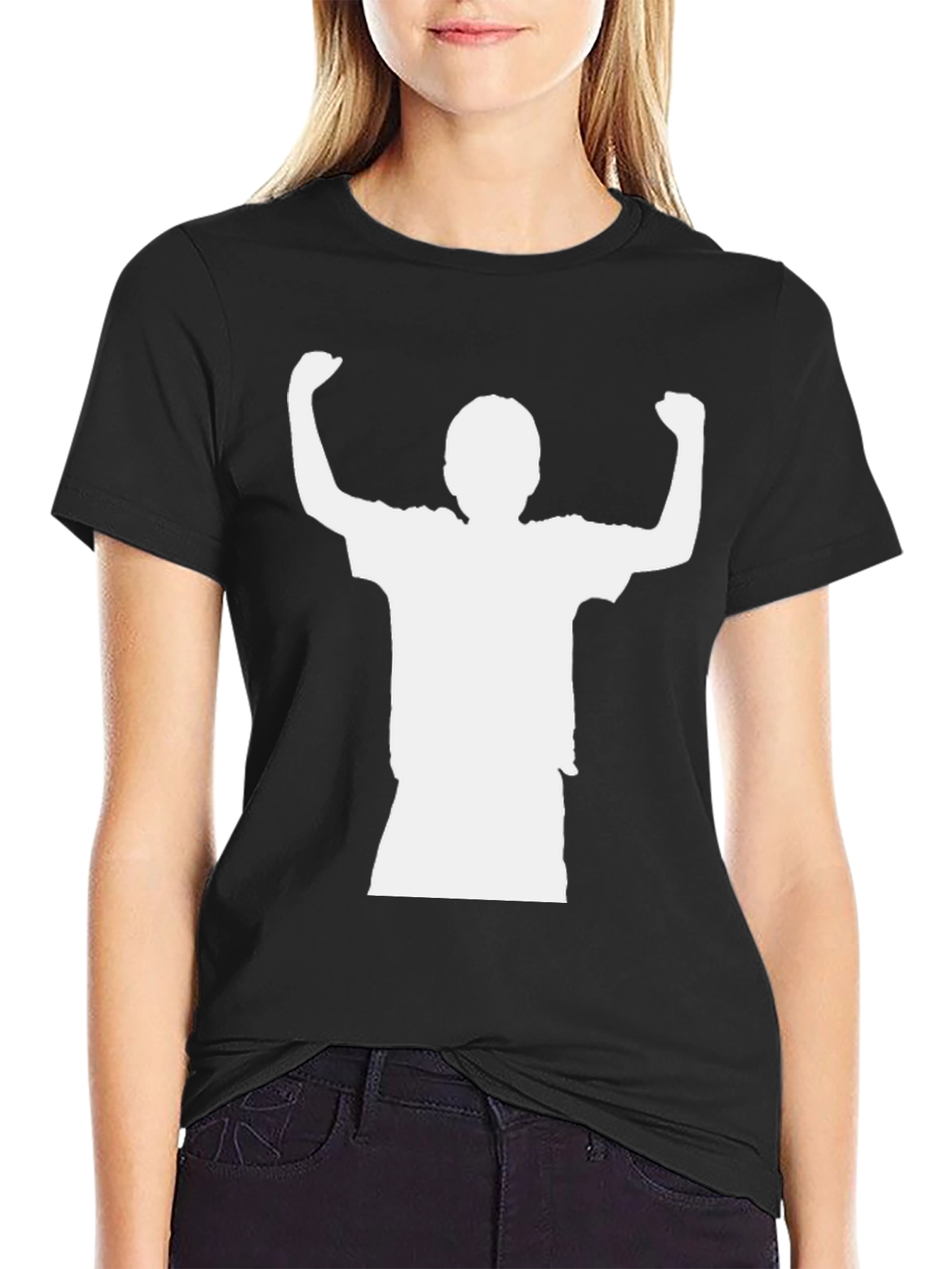 Black Black T-Shirt with Silhouette Print view 2