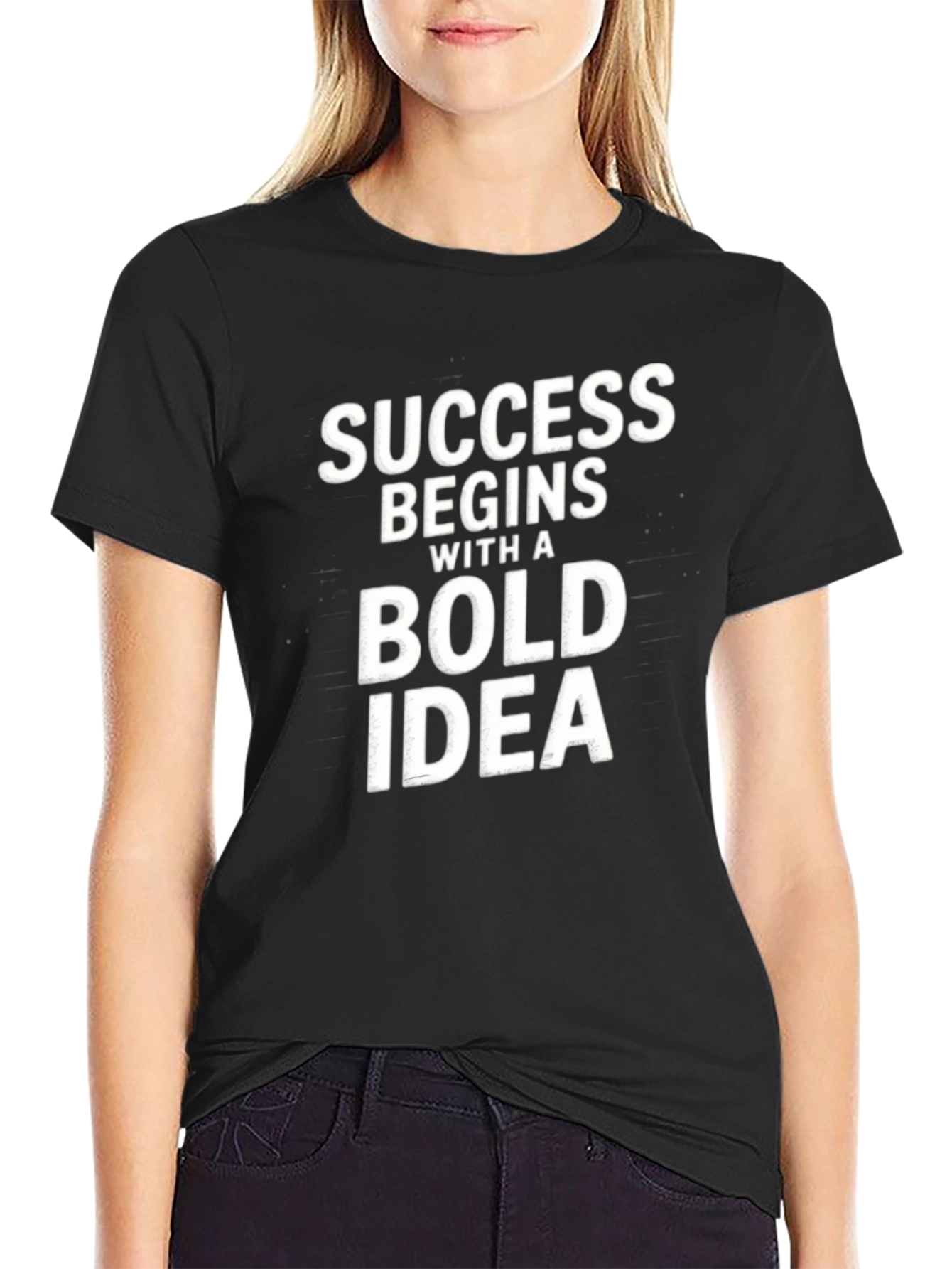 Black Bold Idea Graphic Tee - Motivational T-Shirt view 2