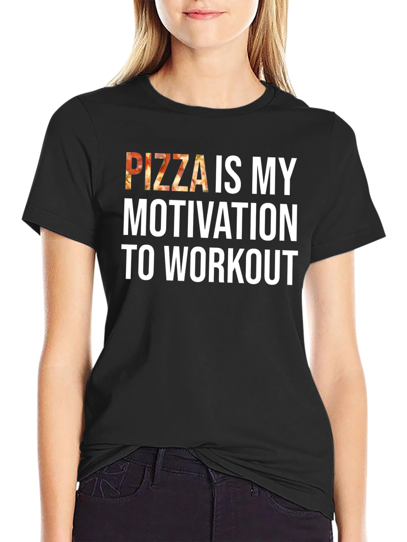 Black Pizza Motivation Workout Tee - Unisex view 2