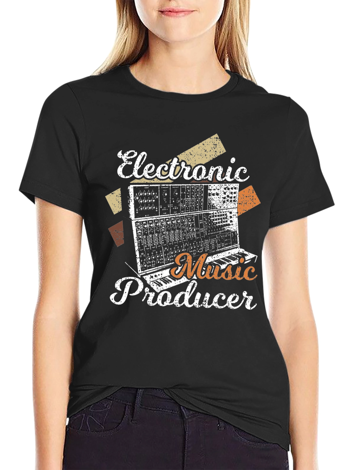 Electronic Music Producer T-Shirt - Retro Synth Design - 2