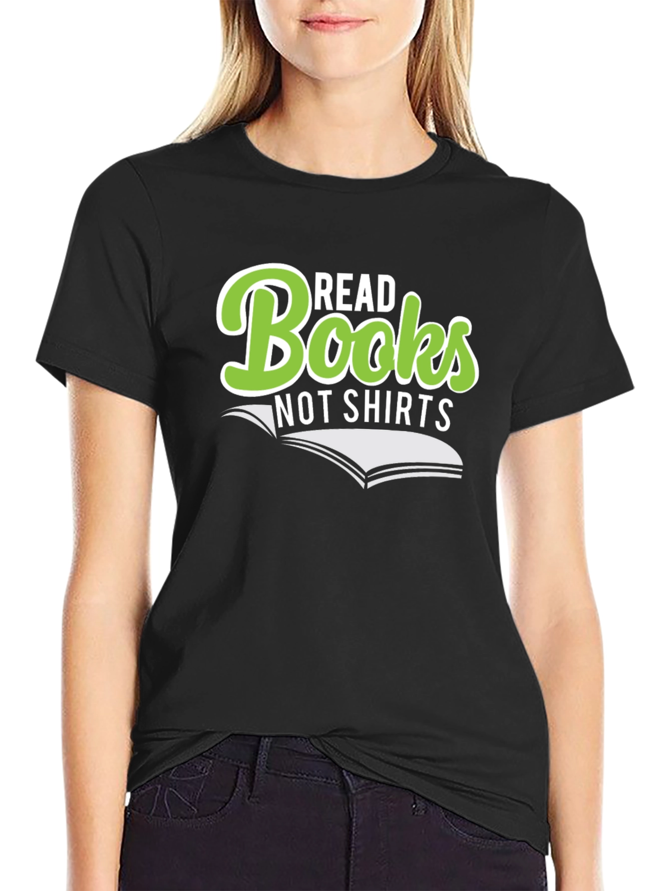 Black Read Books Not Shirts Funny Graphic Novelty T-Shirt view 2