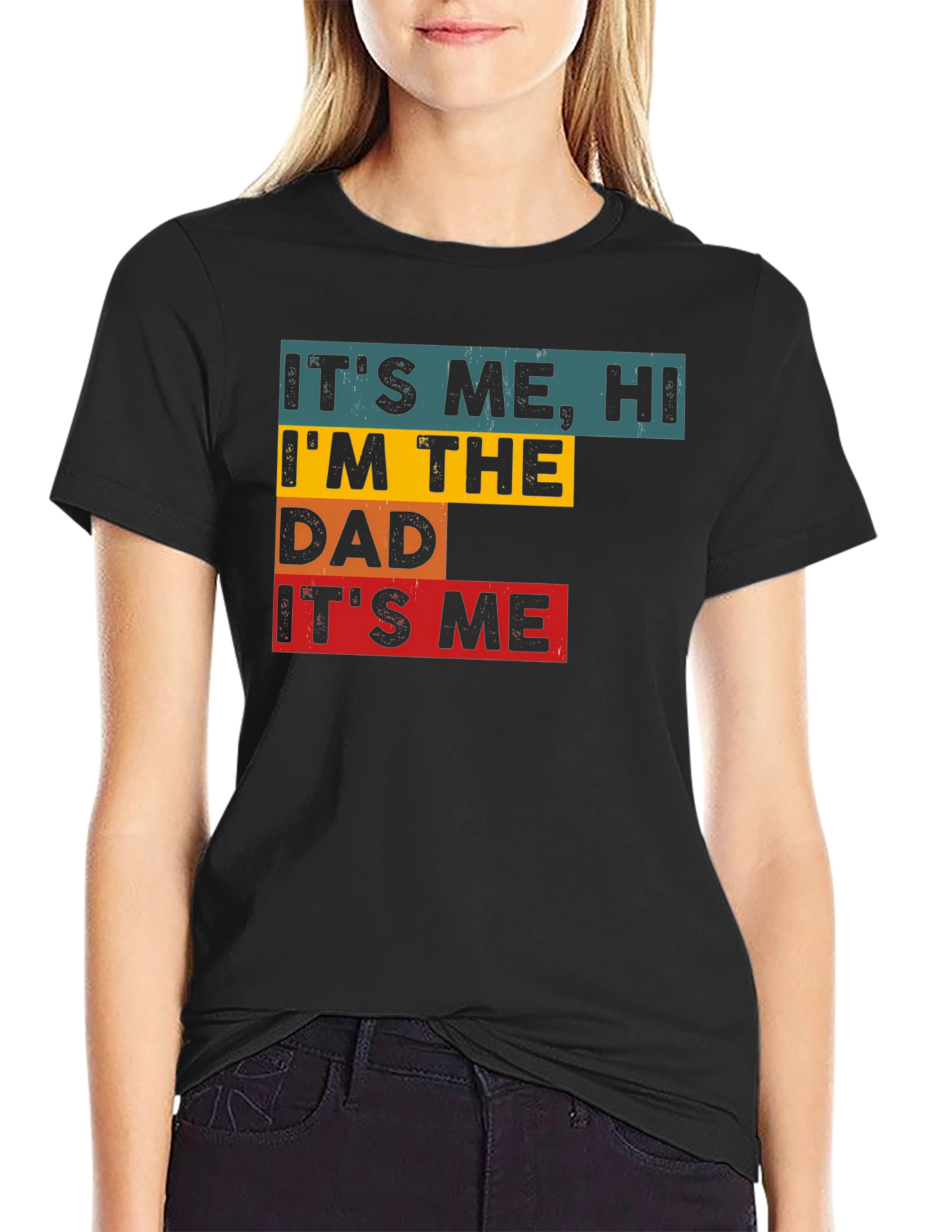 Black It's Me, Hi, I'm The Dad, It's Me - Men's Graphic Tee view 2