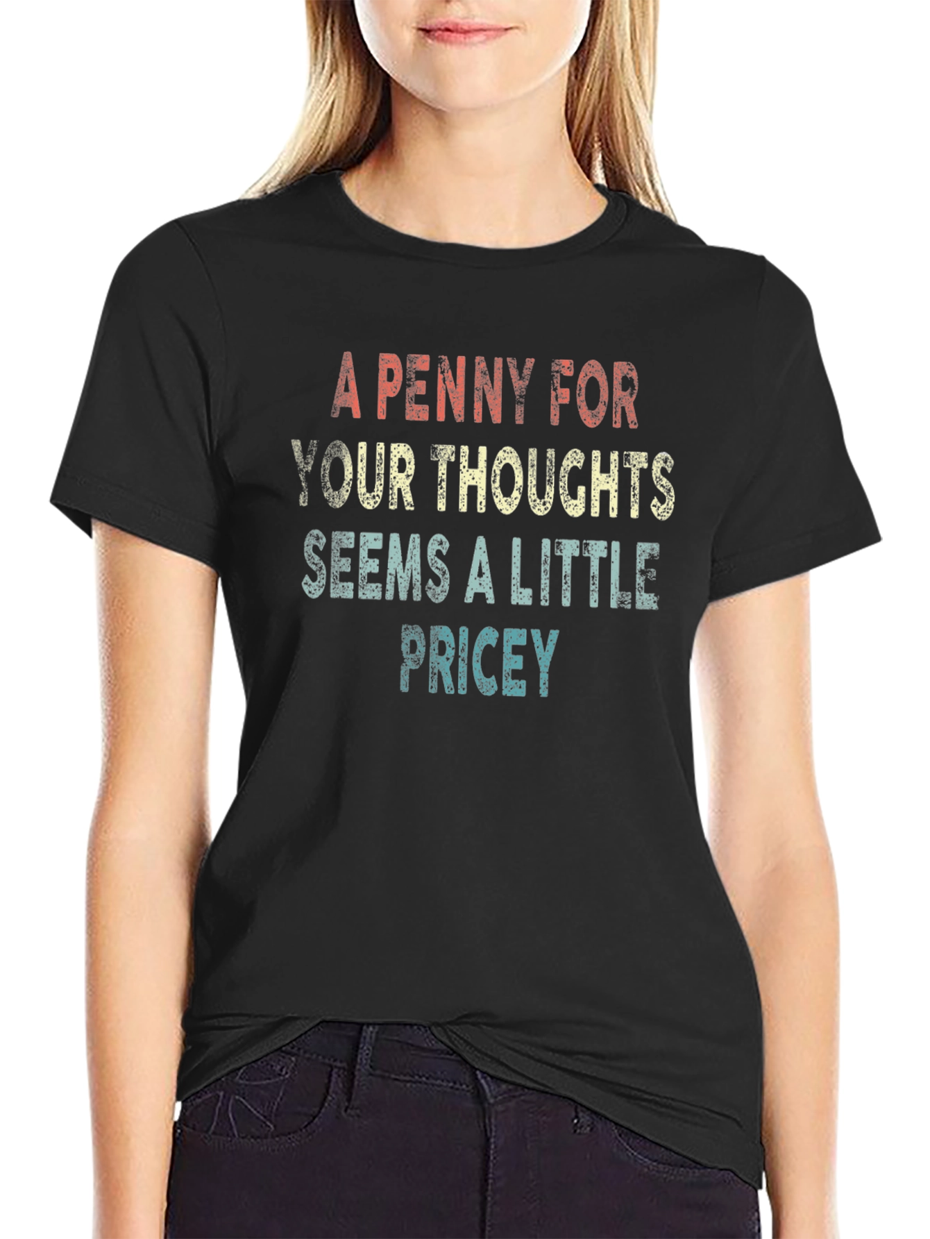 Black A Penny For Your Thoughts Graphic Tee view 2