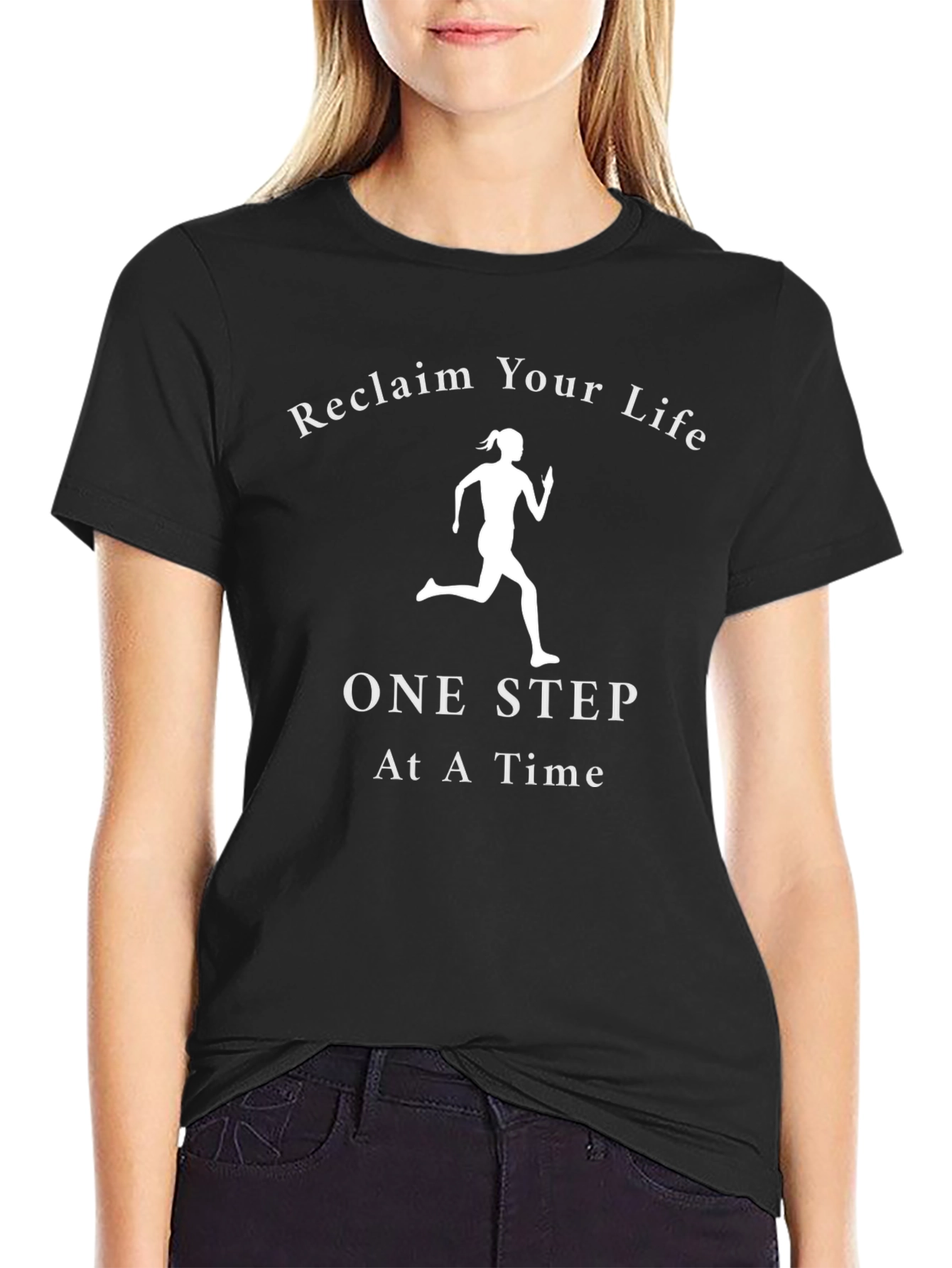 Black Reclaim Your Life Graphic T-Shirt - Fitness Inspiration view 2