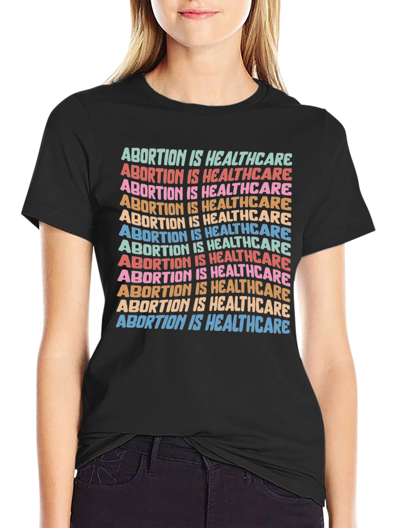 Black Abortion is Healthcare Graphic Tee - Pro Choice view 2