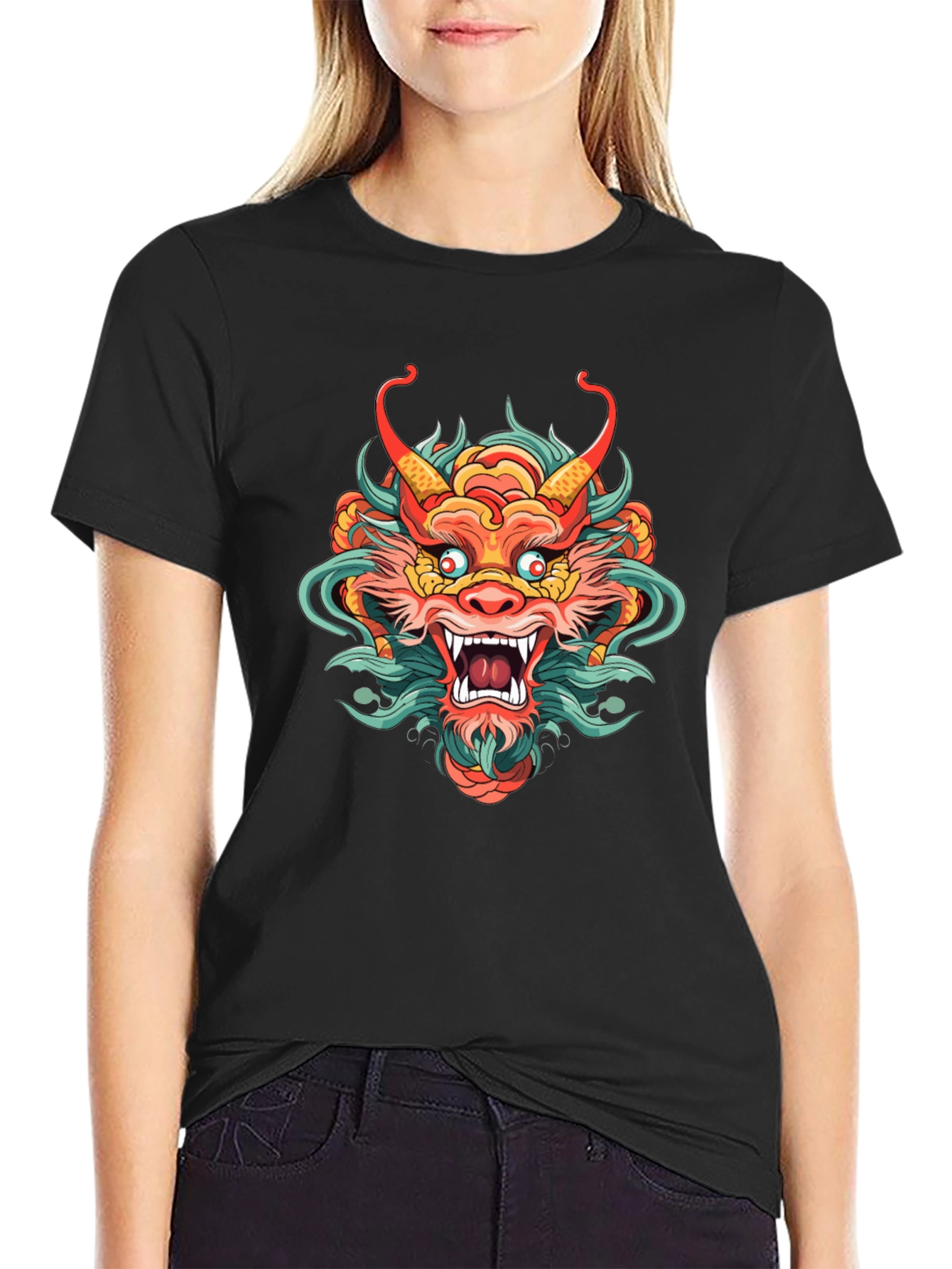 Black Dragon Graphic Black T-Shirt view 2