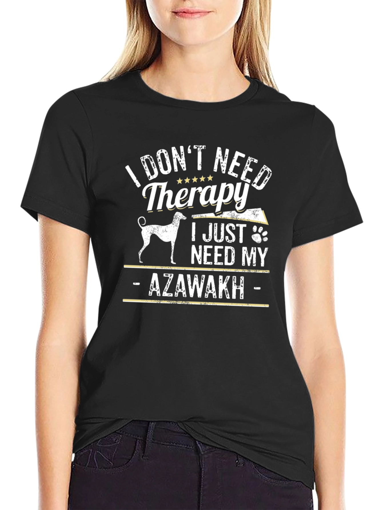 Black Azawakh Dog T-Shirt - Therapy Alternative view 2