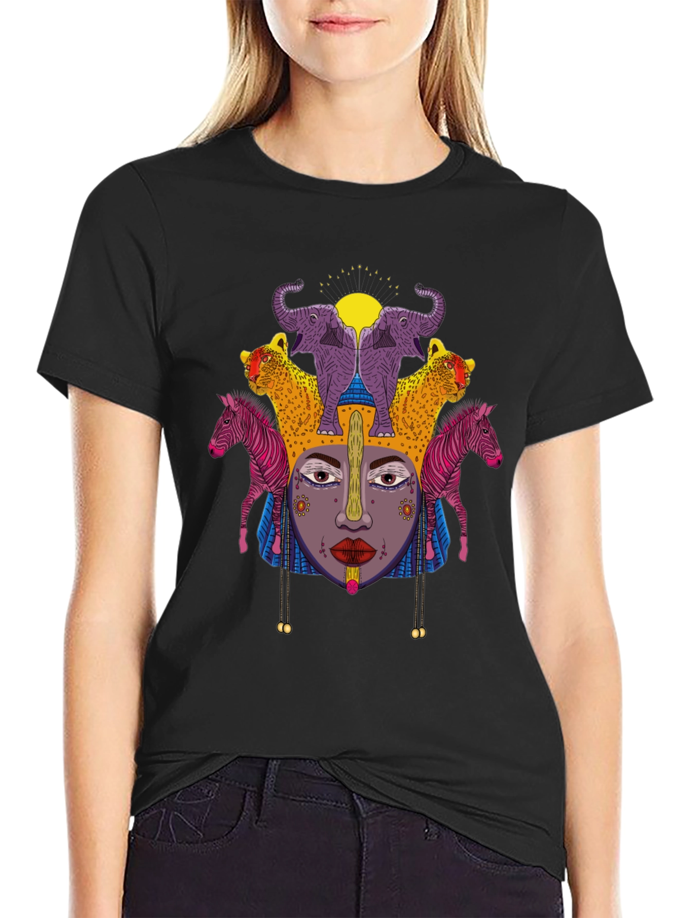Black African Queen Graphic T-Shirt view 2
