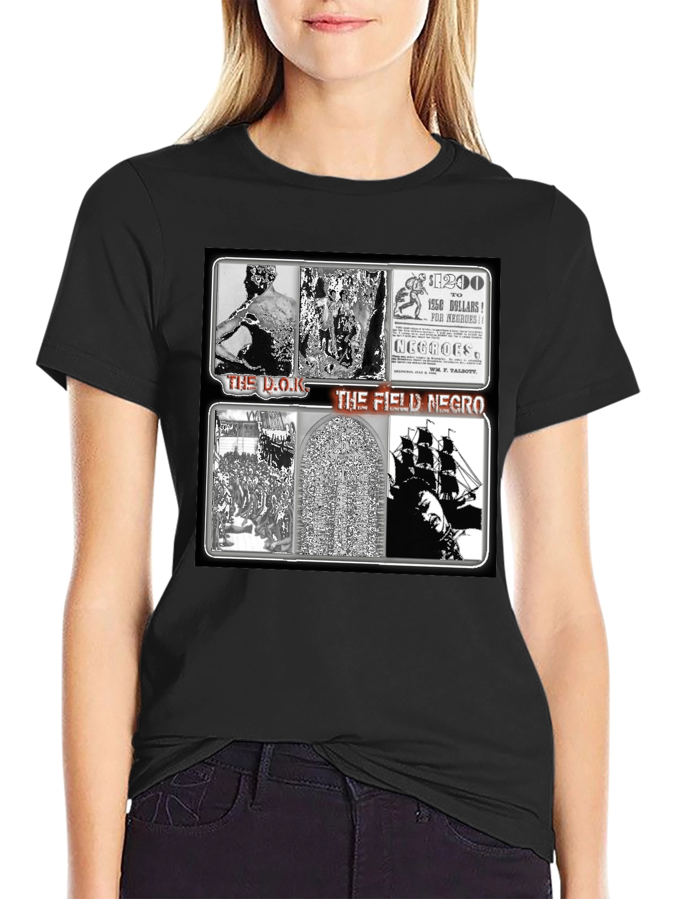 Black The Field Negro T-Shirt: Provocative Statement Tee view 2