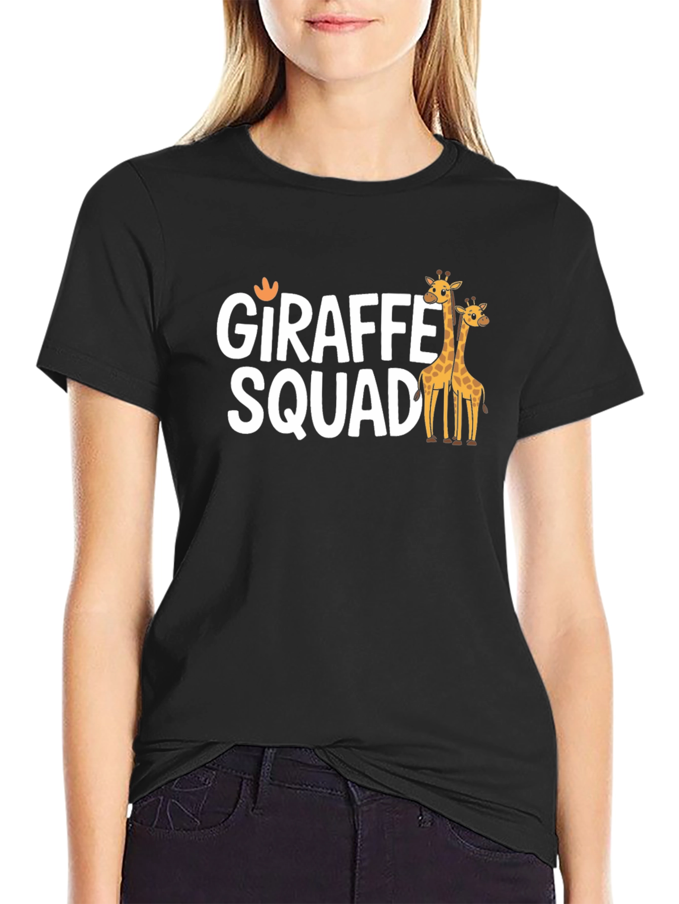 Black Giraffe Squad T-Shirt - Funny Animal Tee view 2