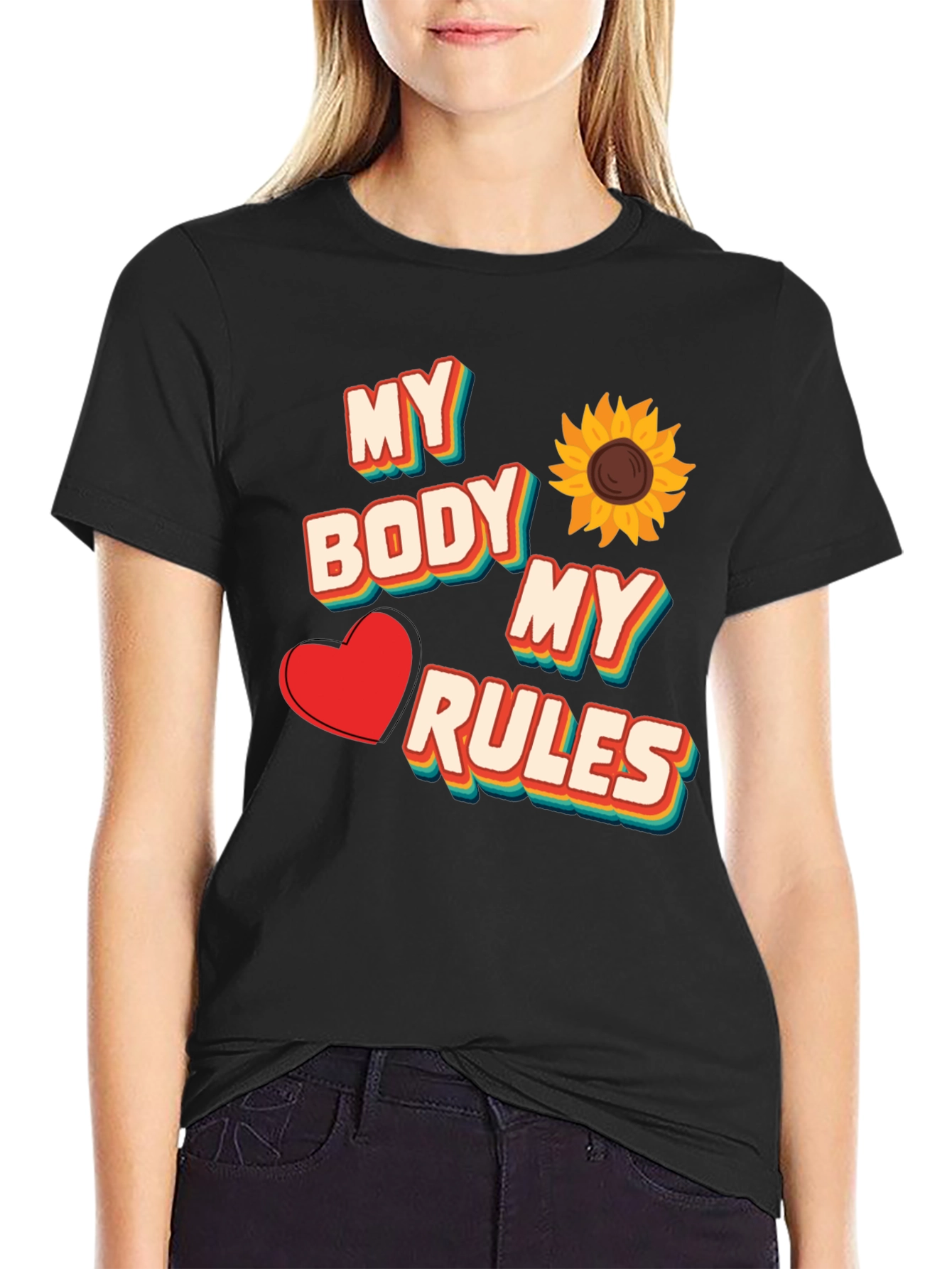 Black My Body My Rules Graphic Tee view 2