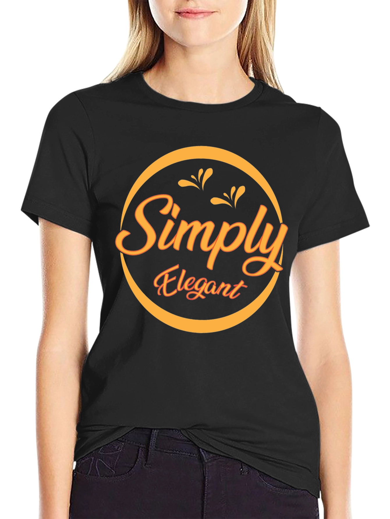Black Simply Elegant Black Graphic Tee view 2