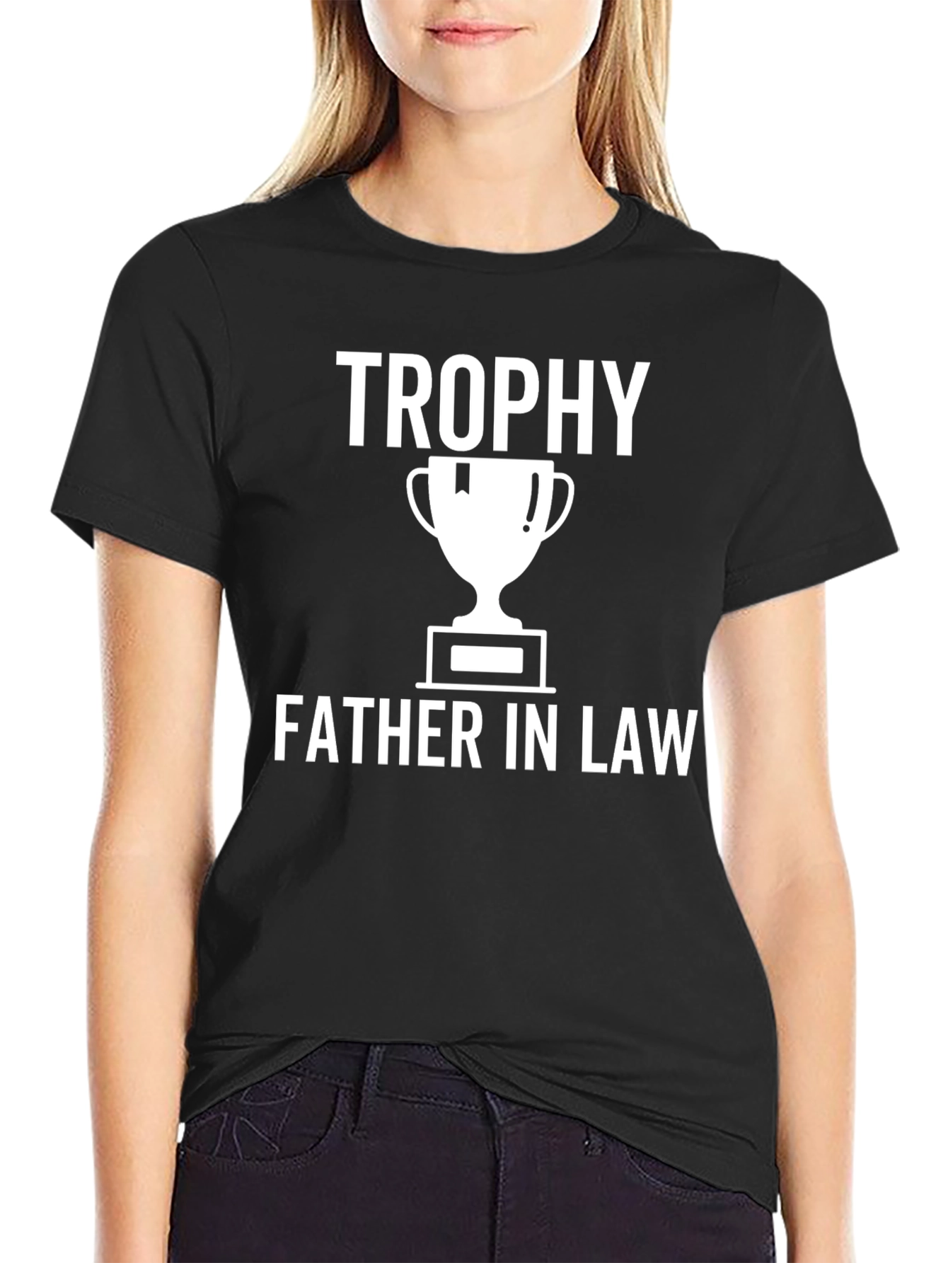 Black Trophy Father-in-Law Black T-Shirt view 2