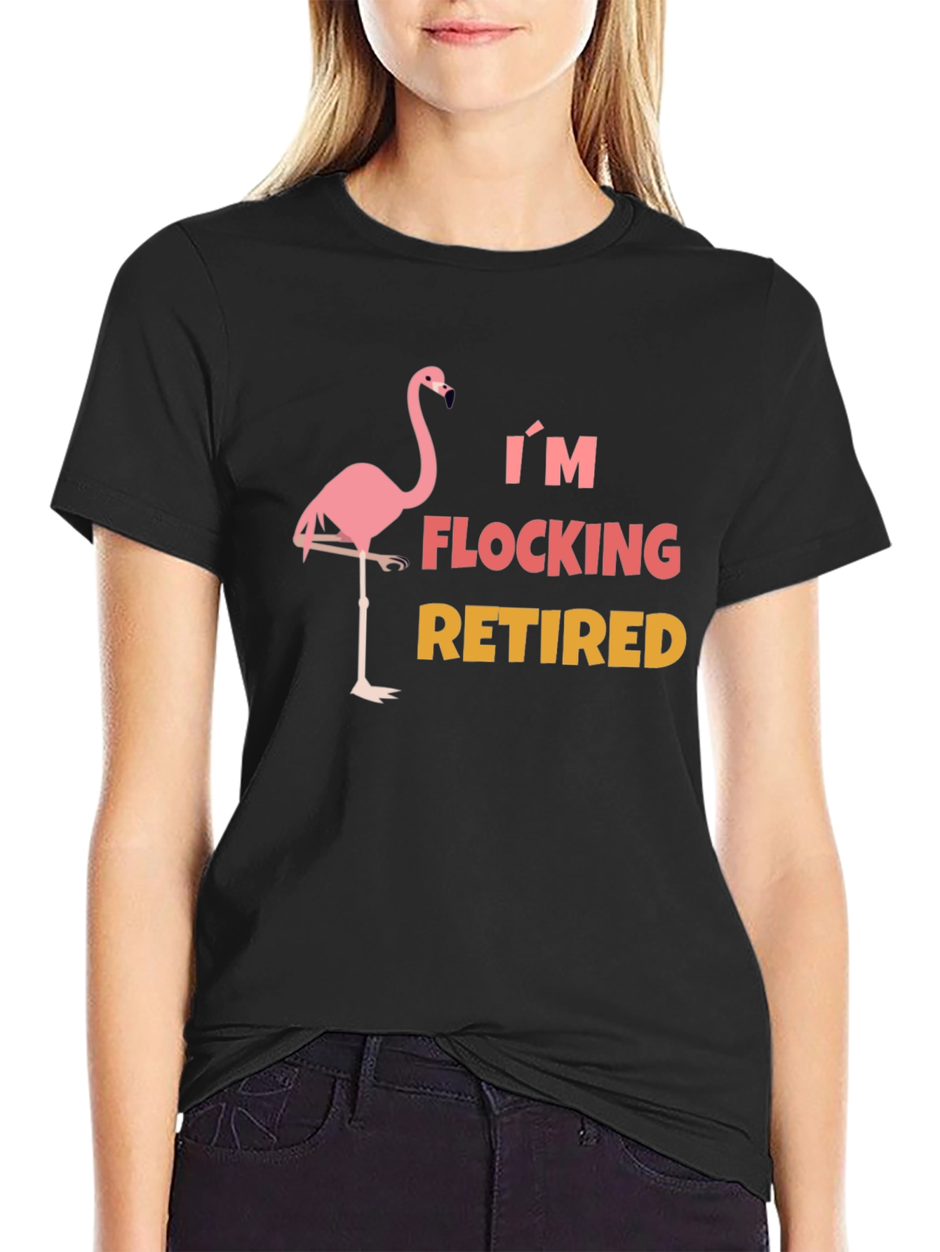 Black I'm Flocking Retired T-Shirt view 2