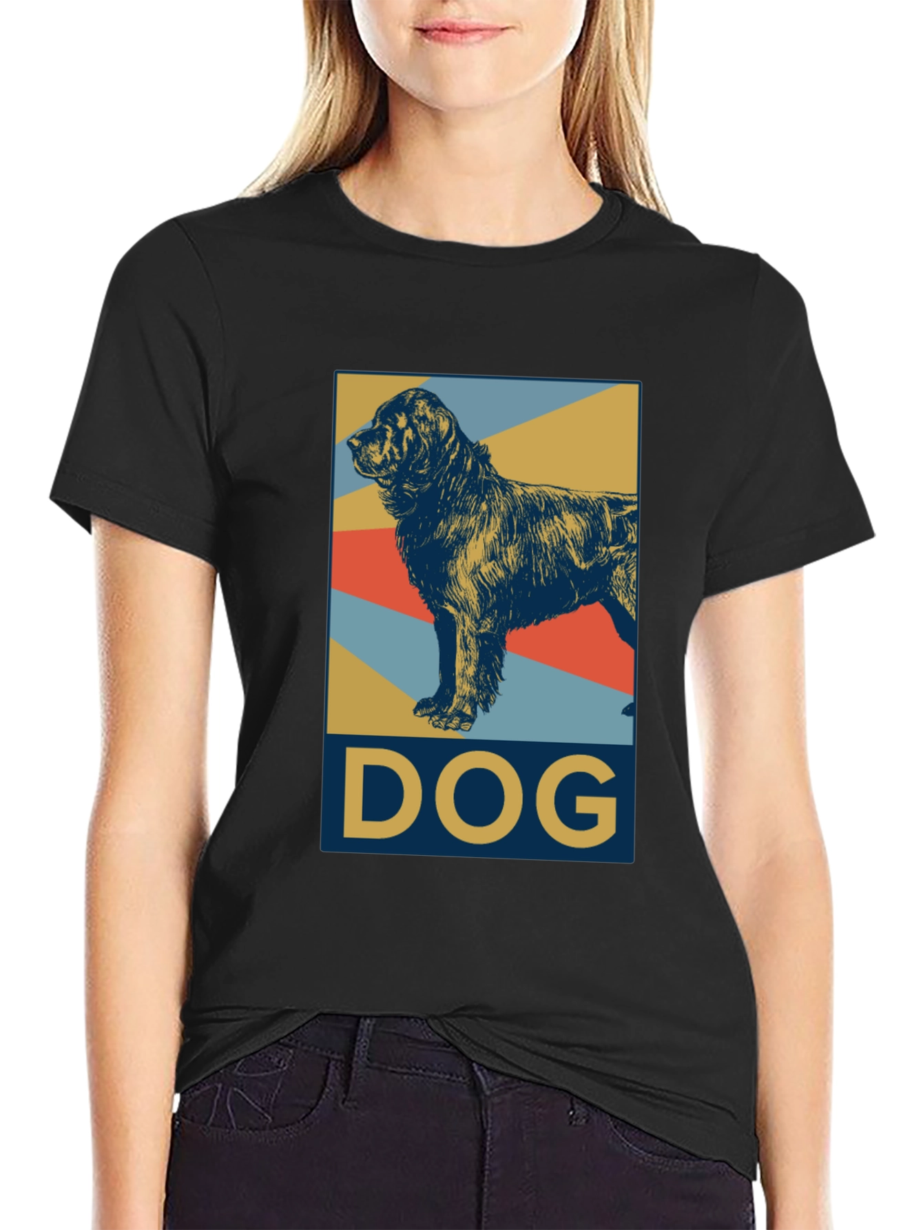 Black Dog Graphic Tee - Black Cotton Casual Shirt view 2