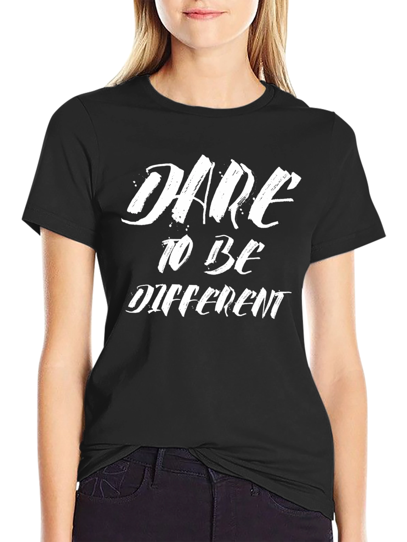 Black Dare to Be Different Black Graphic Tee view 2